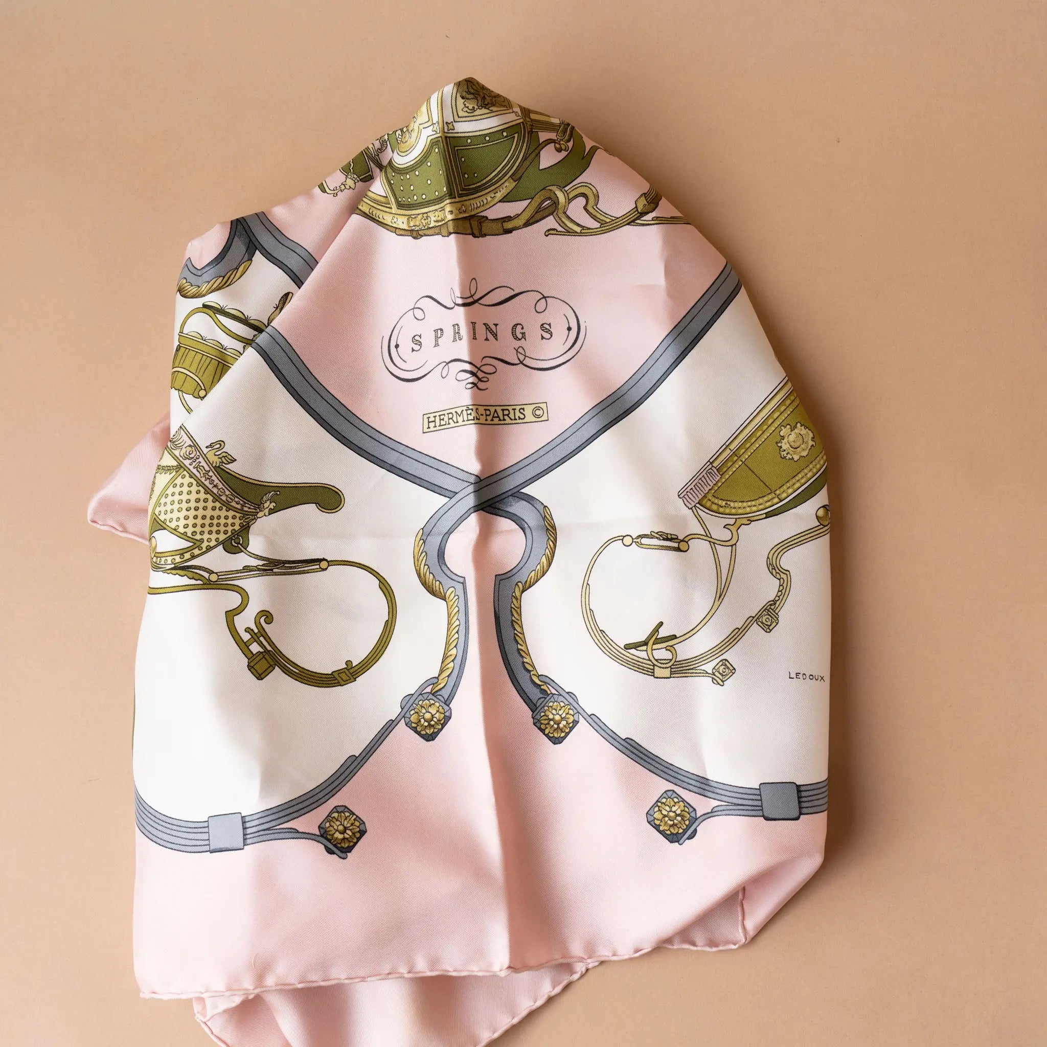 Hermès Springs Silk Scarf 90 — Back View