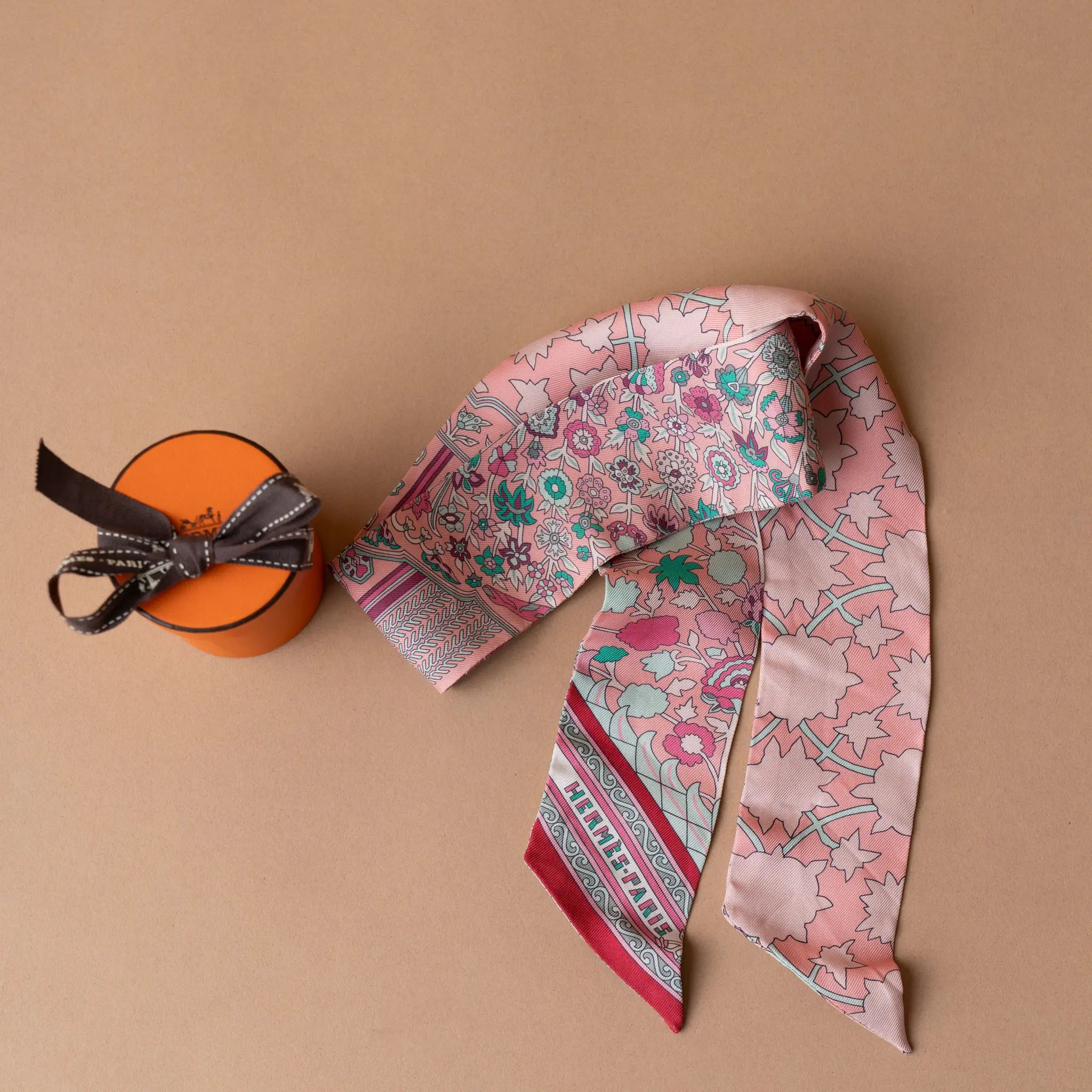 Hermès Tapis Persans Silk Twilly Scarf — Back View
