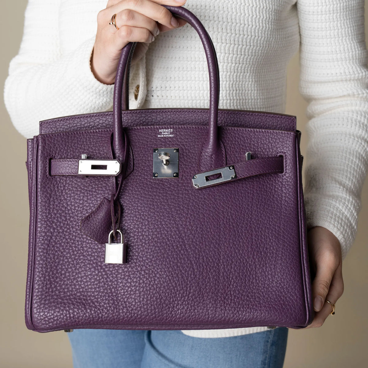 Hermès Togo Birkin Retourne 30 — Close-up Detail
