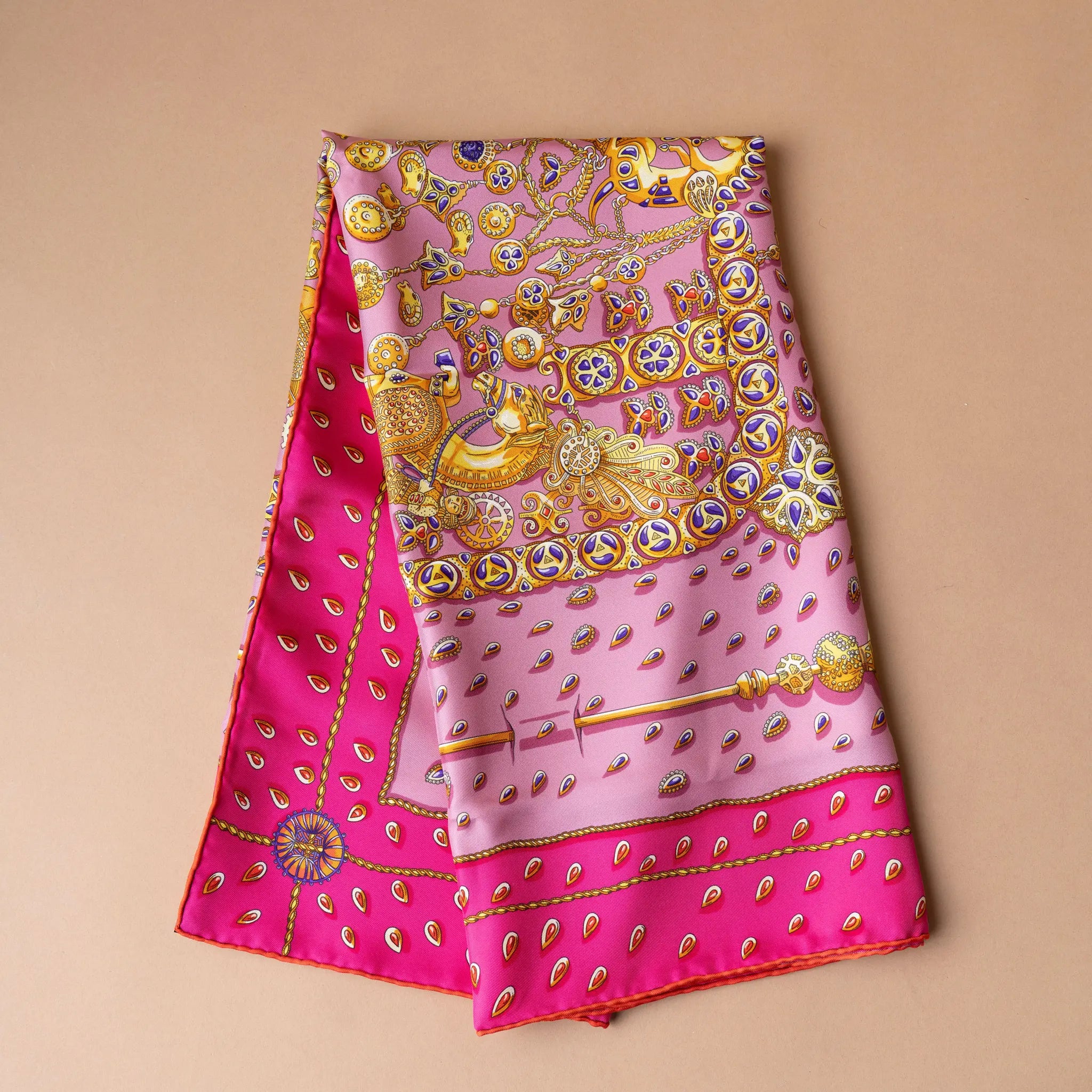 Hermès Tresors Retrouves Silk Scarf 90 — Front View