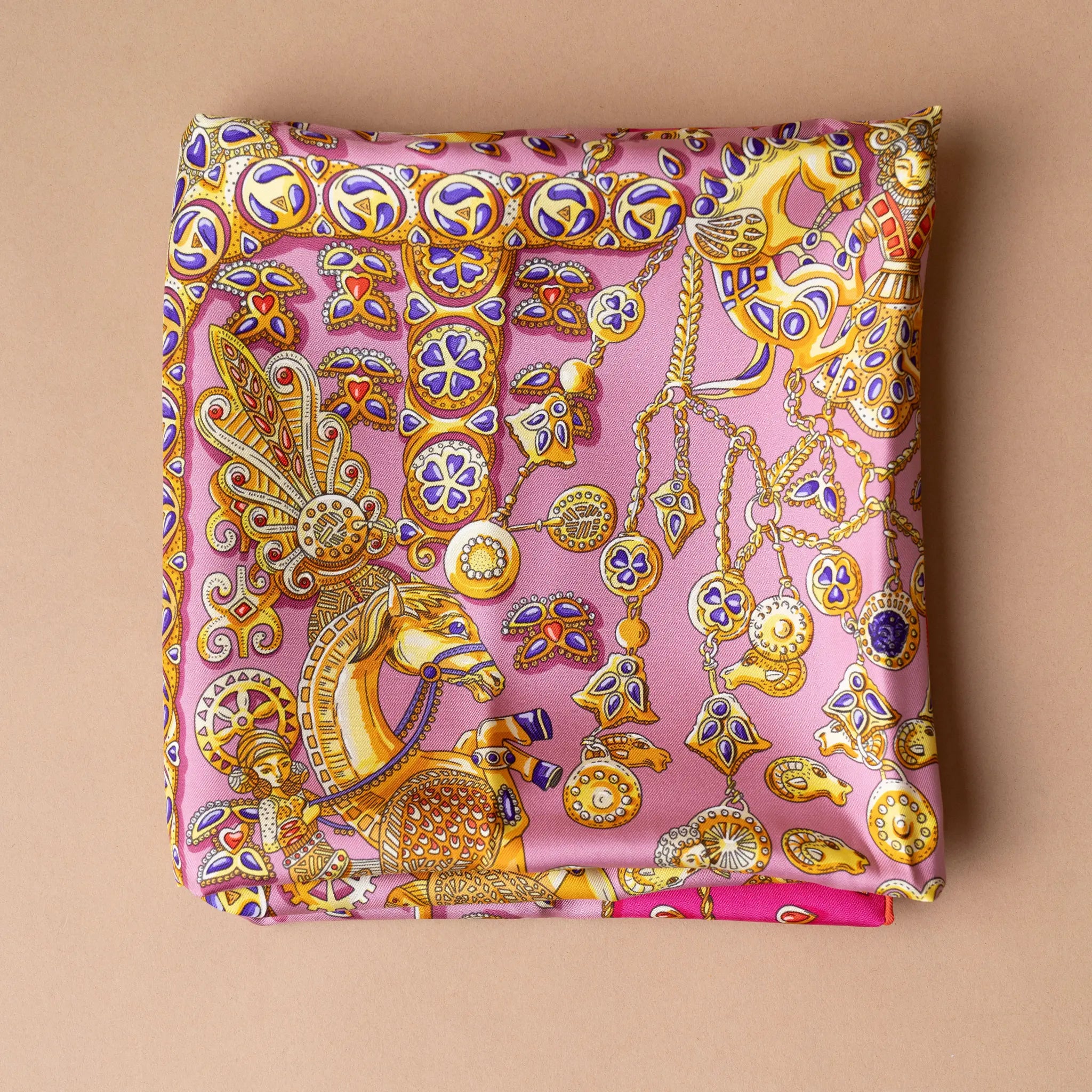 Hermès Tresors Retrouves Silk Scarf 90 — Side Profile