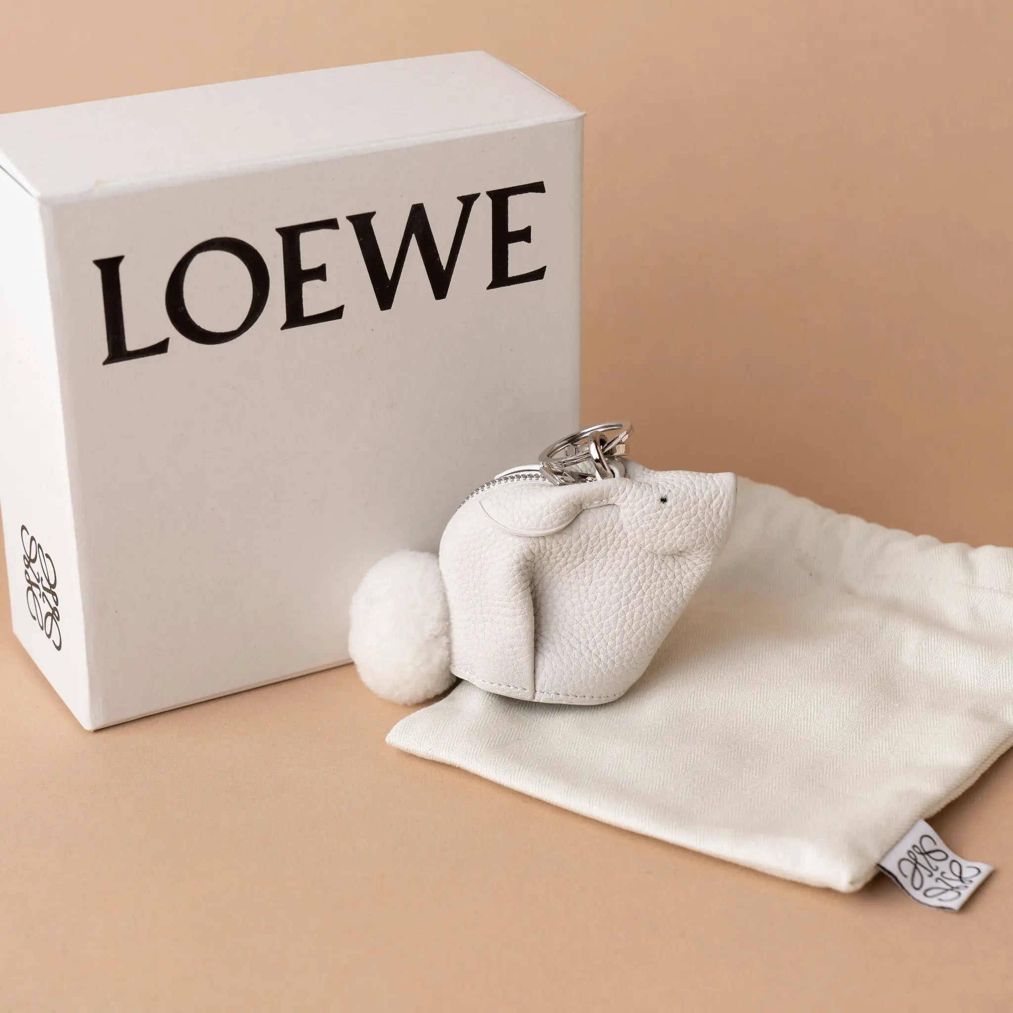 LOEWE Pebbled Calfskin Bunny Bag Charm Coin Pouch — Featured Image