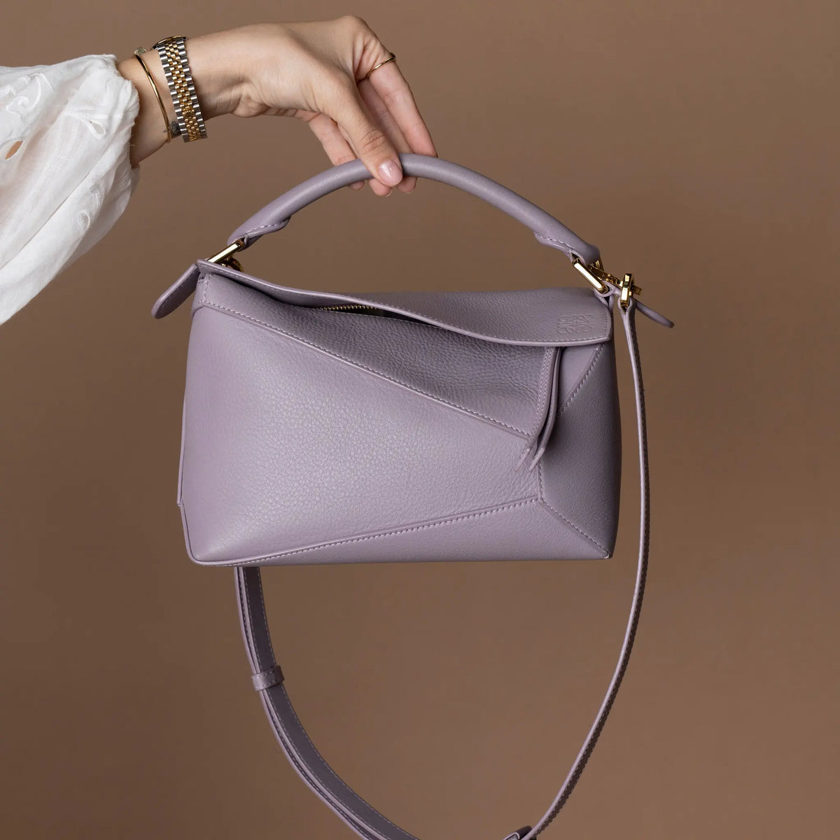 LOEWE Small Calfskin Puzzle Edge Satchel — Featured Image