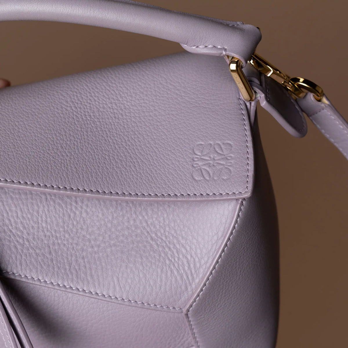 LOEWE Small Calfskin Puzzle Edge Satchel — Detail View