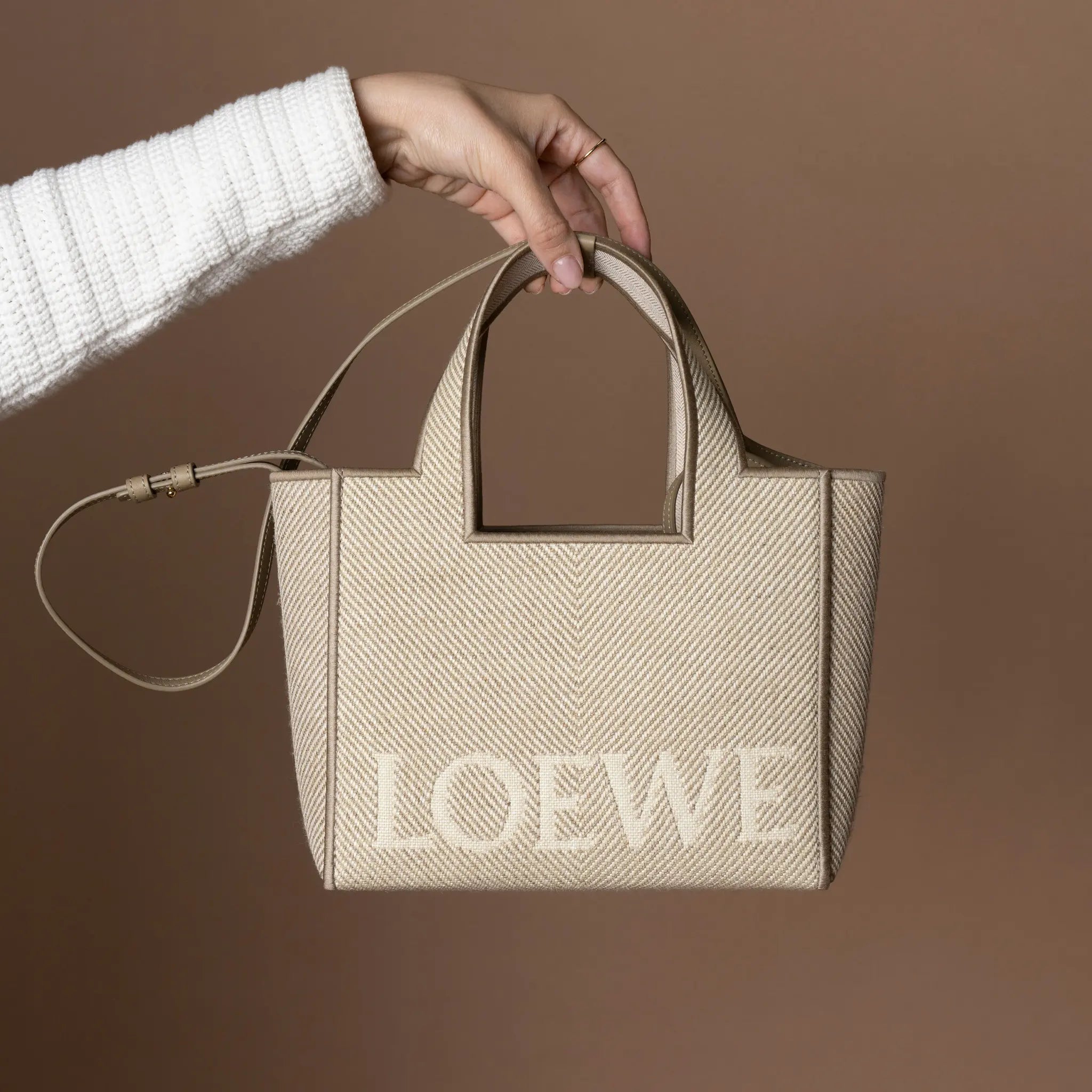LOEWE Small Canvas Font Tote — Front View
