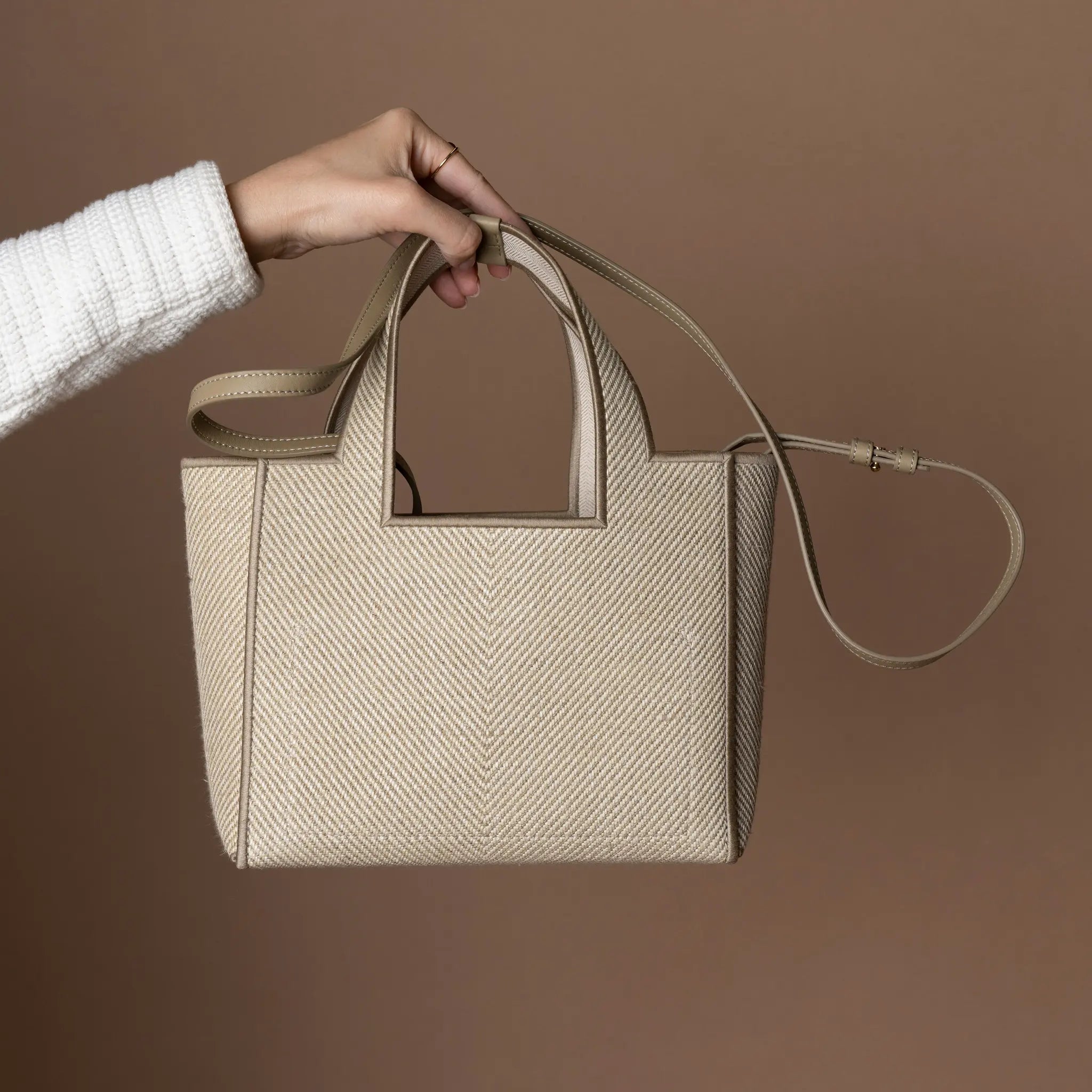 LOEWE Small Canvas Font Tote — Side Profile
