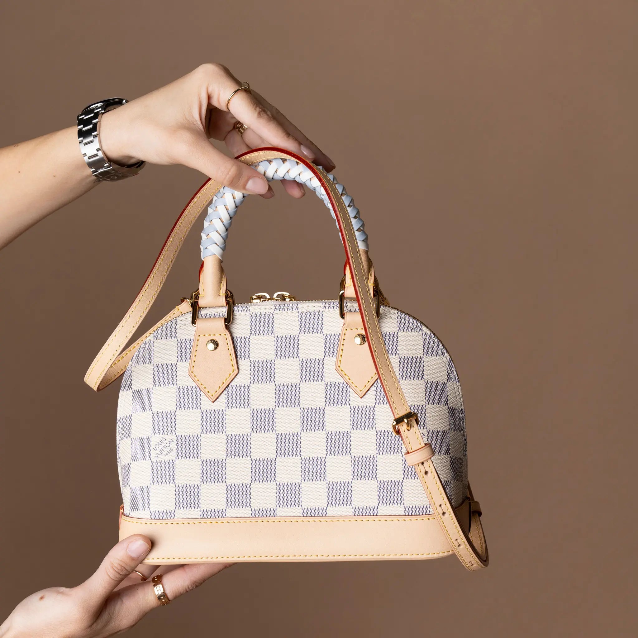 Louis Vuitton Alma BB Damier Azur — Back View