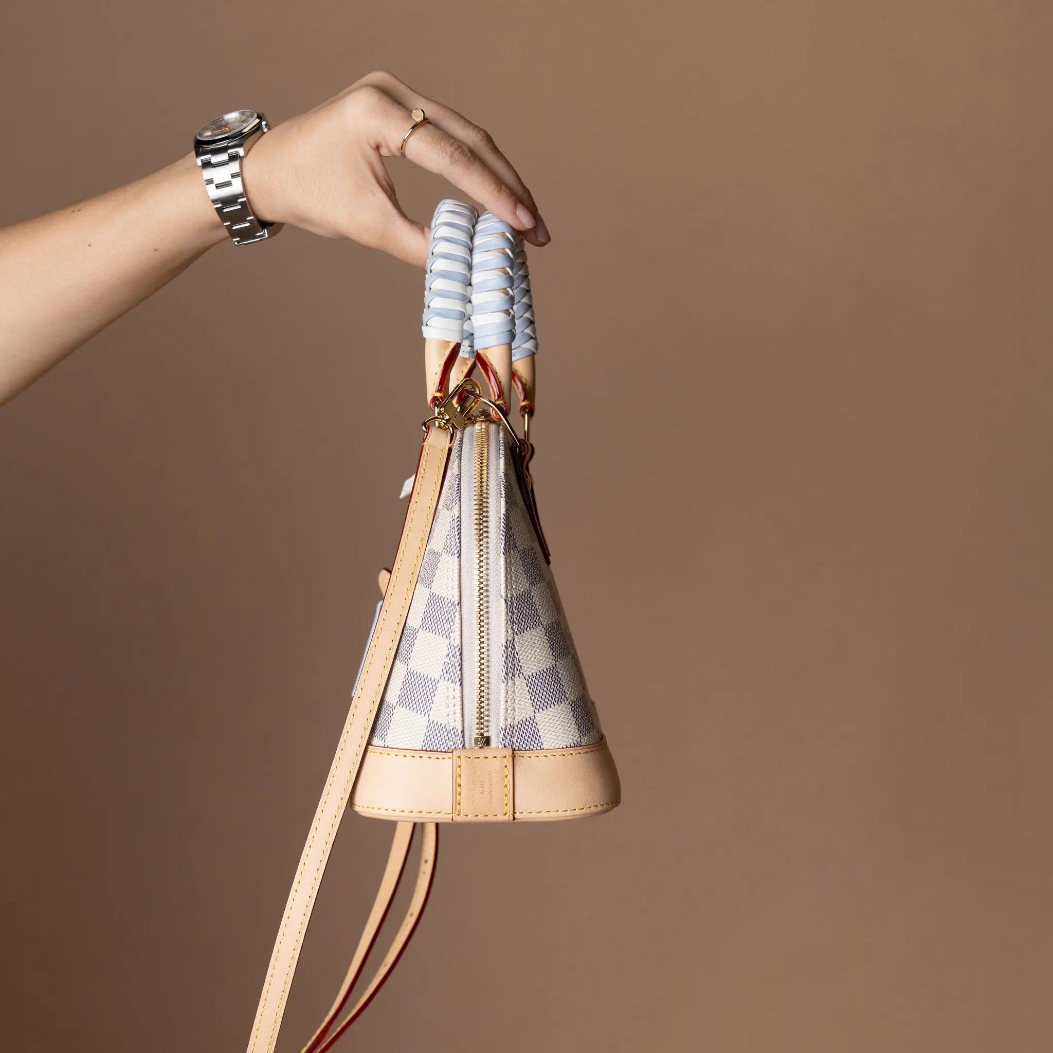 Louis Vuitton Alma BB Damier Azur — Side Profile