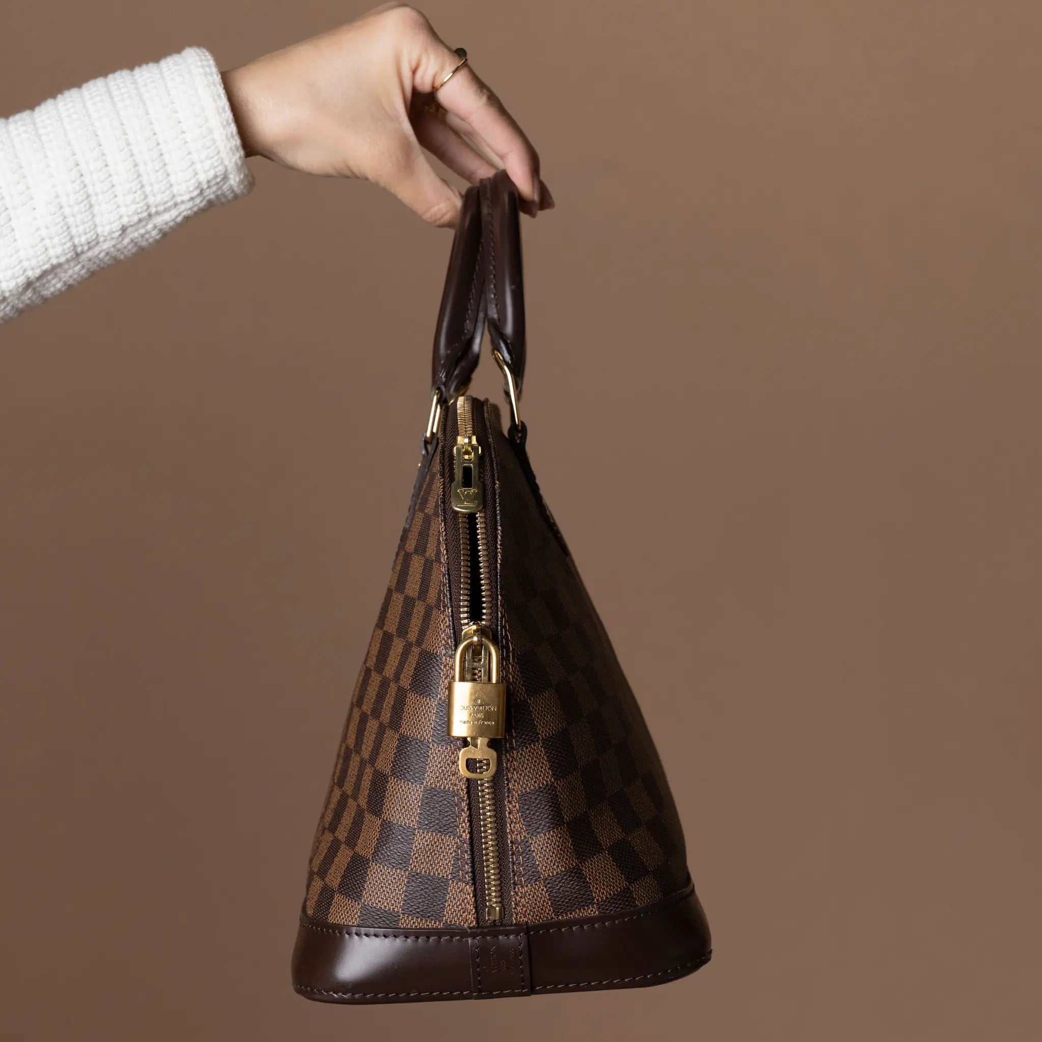 Louis Vuitton Alma PM Damier Ebene — Back View
