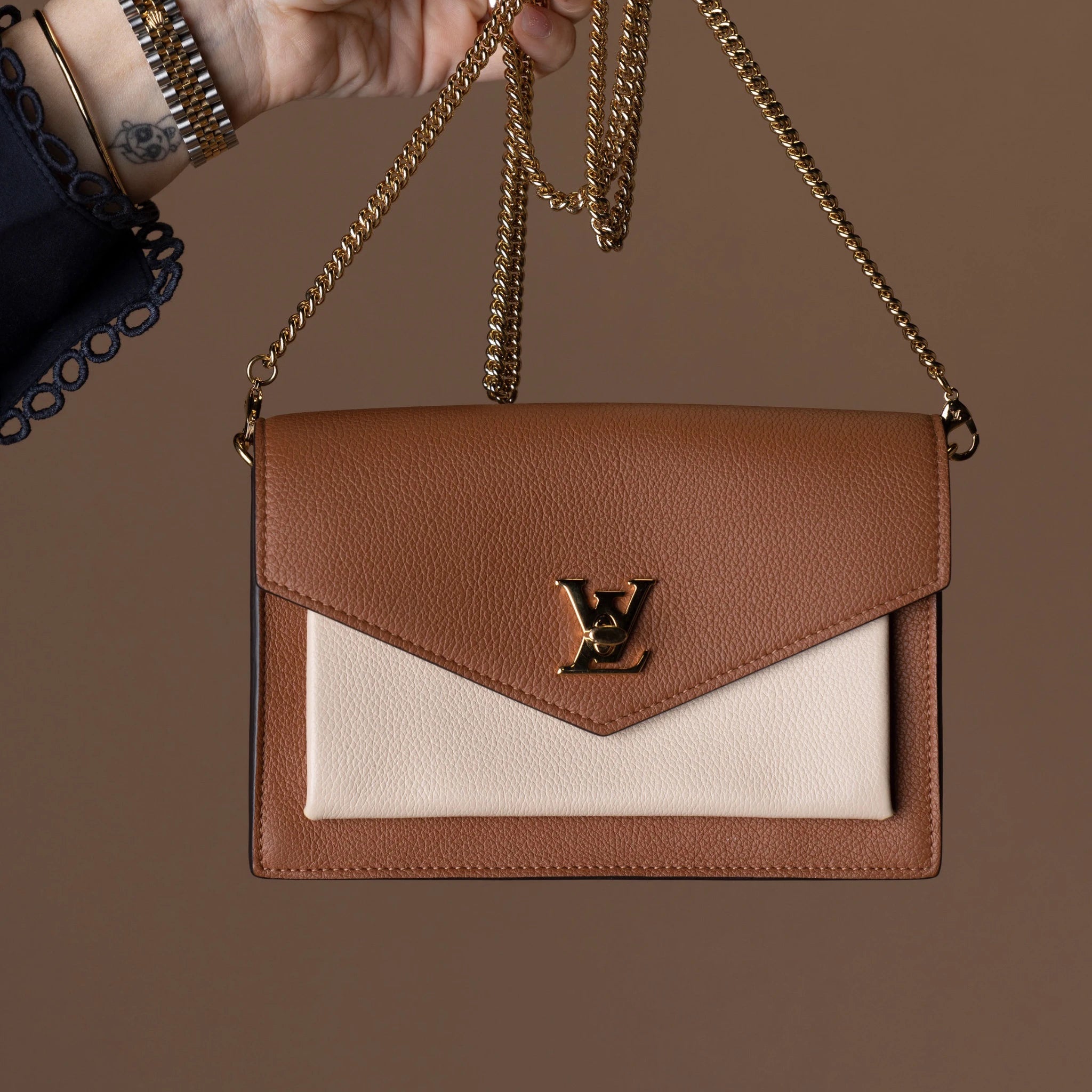 Louis Vuitton Bicolor Leather MyLockMe Chain Pochette