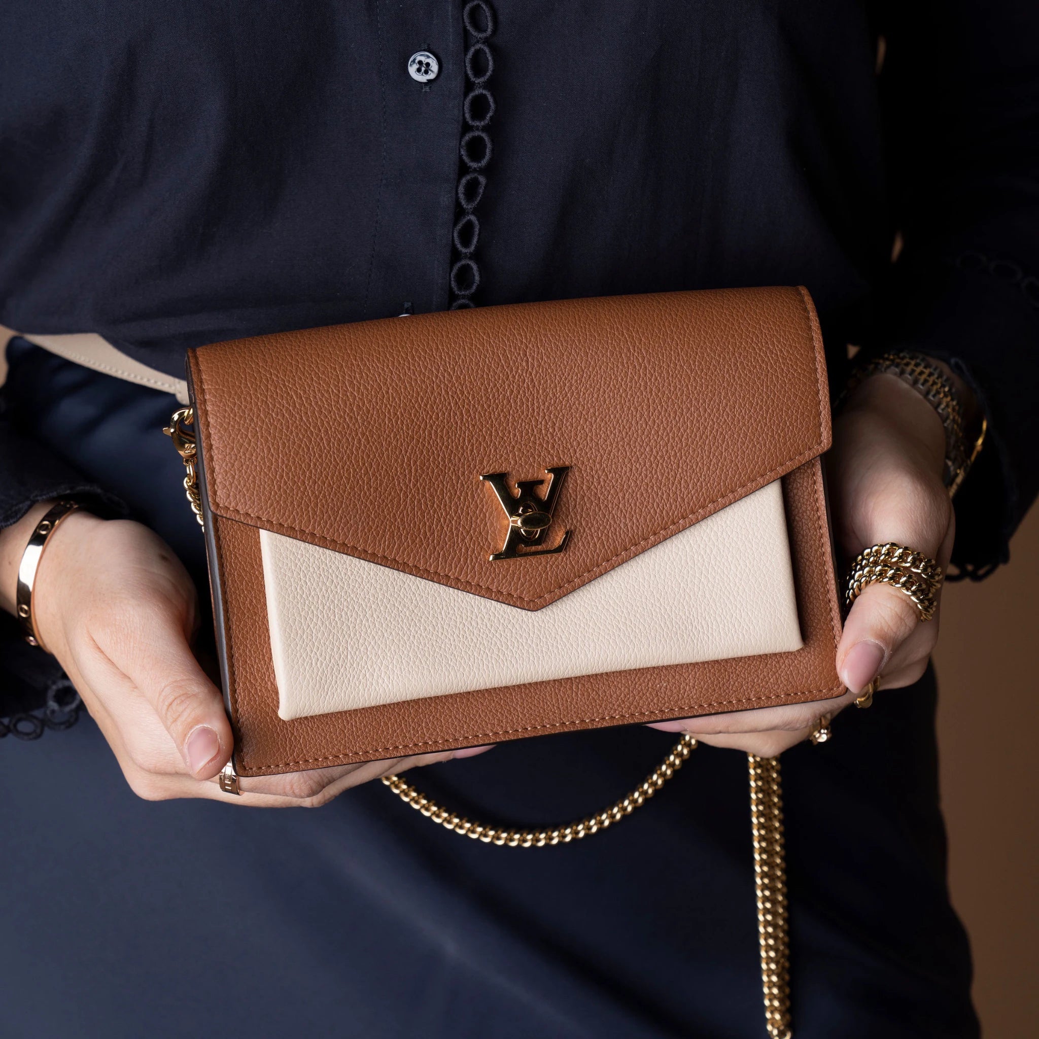 Louis Vuitton Bicolor Leather MyLockMe Chain Pochette