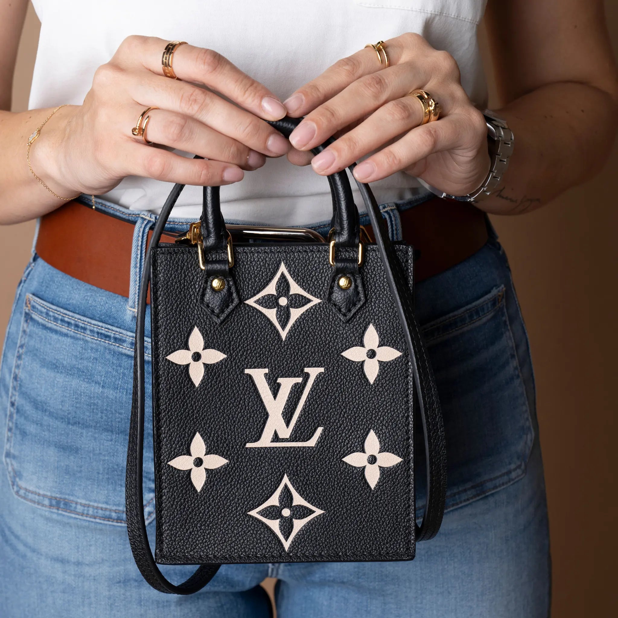 Louis Vuitton Bicolor Monogram Empreinte Petit Sac Plat — Back View