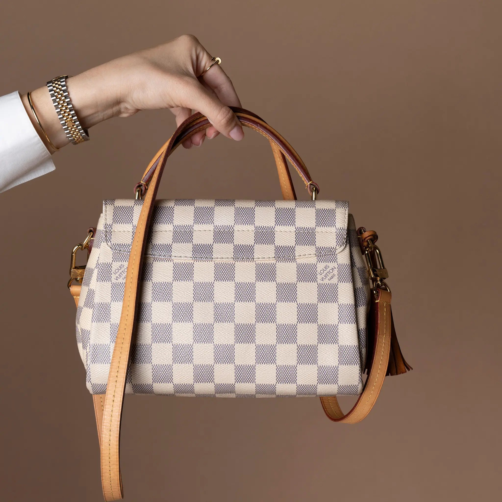 Louis Vuitton Damier Azur Croisette — Close-up Detail