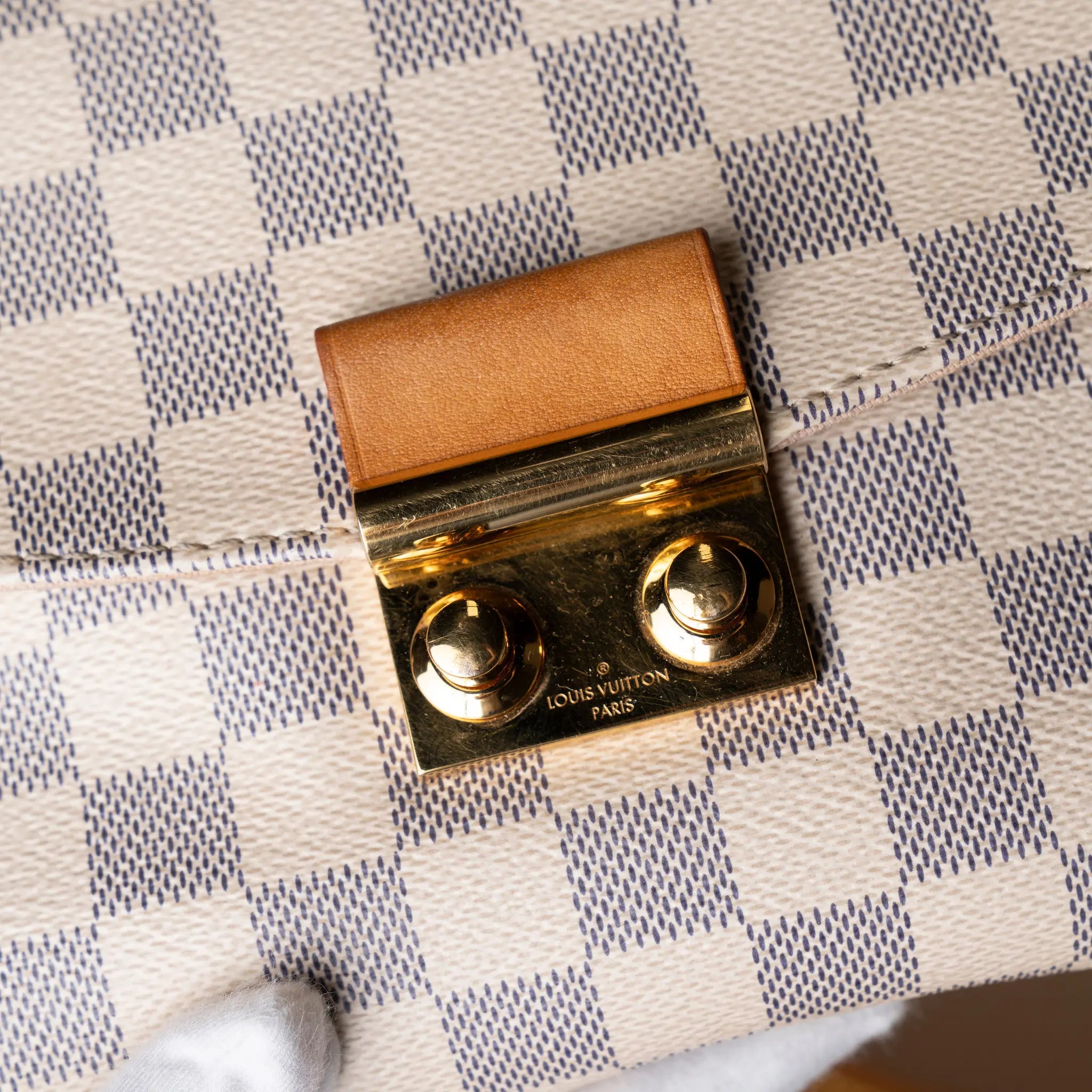 Louis Vuitton Damier Azur Croisette — Close-up Detail
