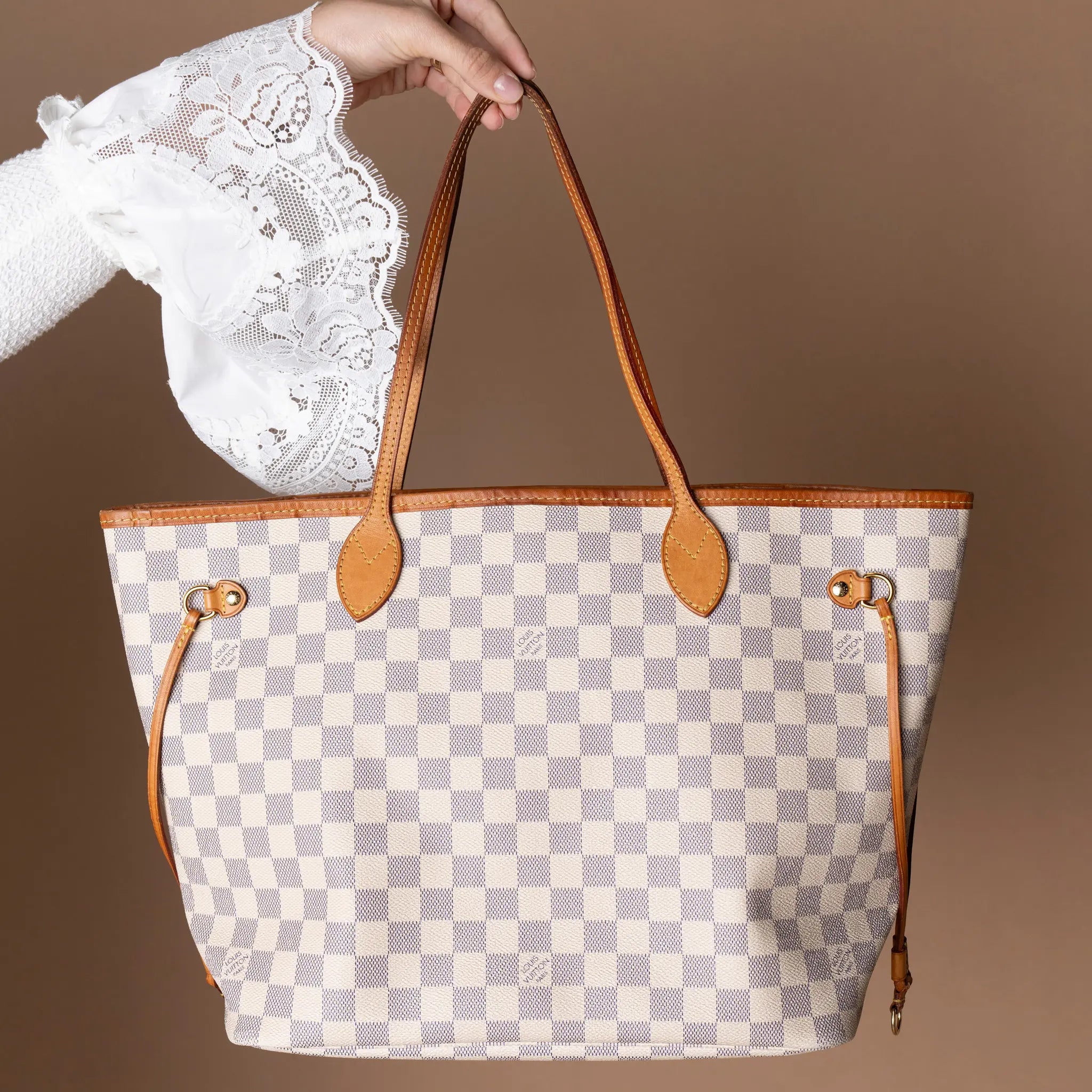 Louis Vuitton Damier Azur Neverfull MM — Front View