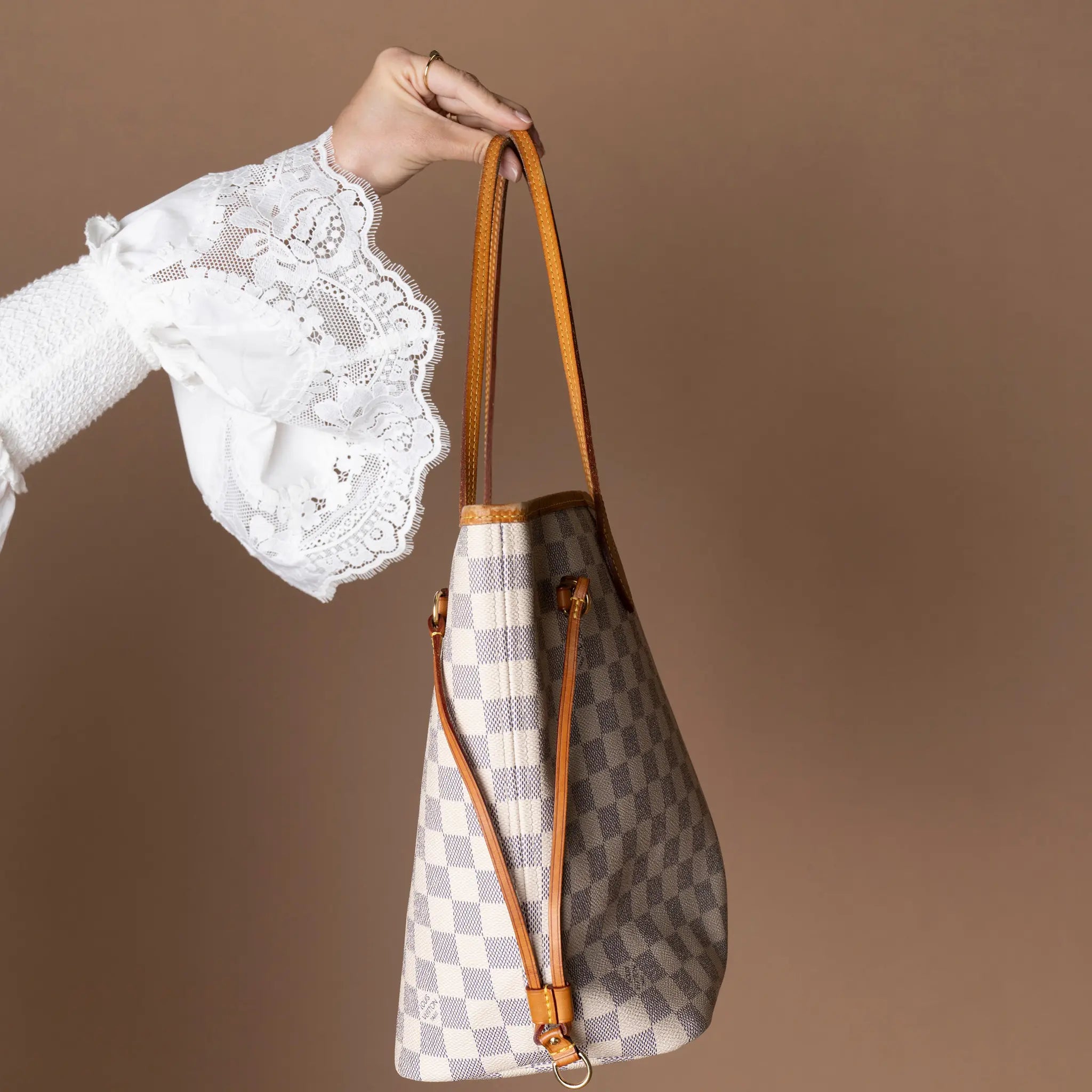 Louis Vuitton Damier Azur Neverfull MM — Front View
