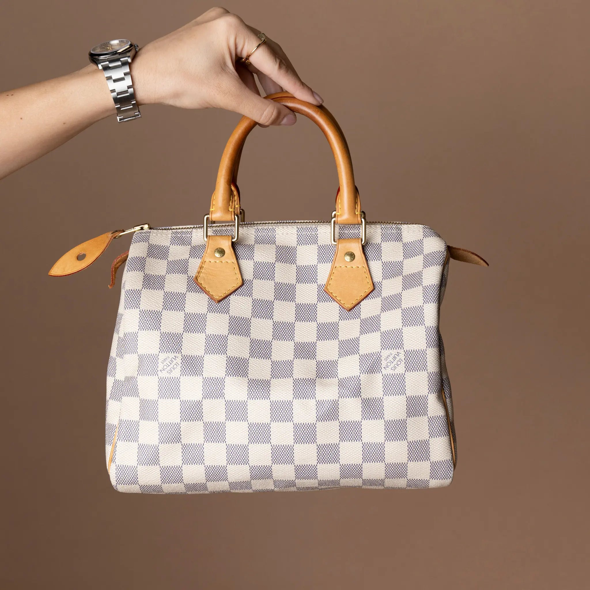 Louis Vuitton Damier Azur Speedy 25 — Interior Detail