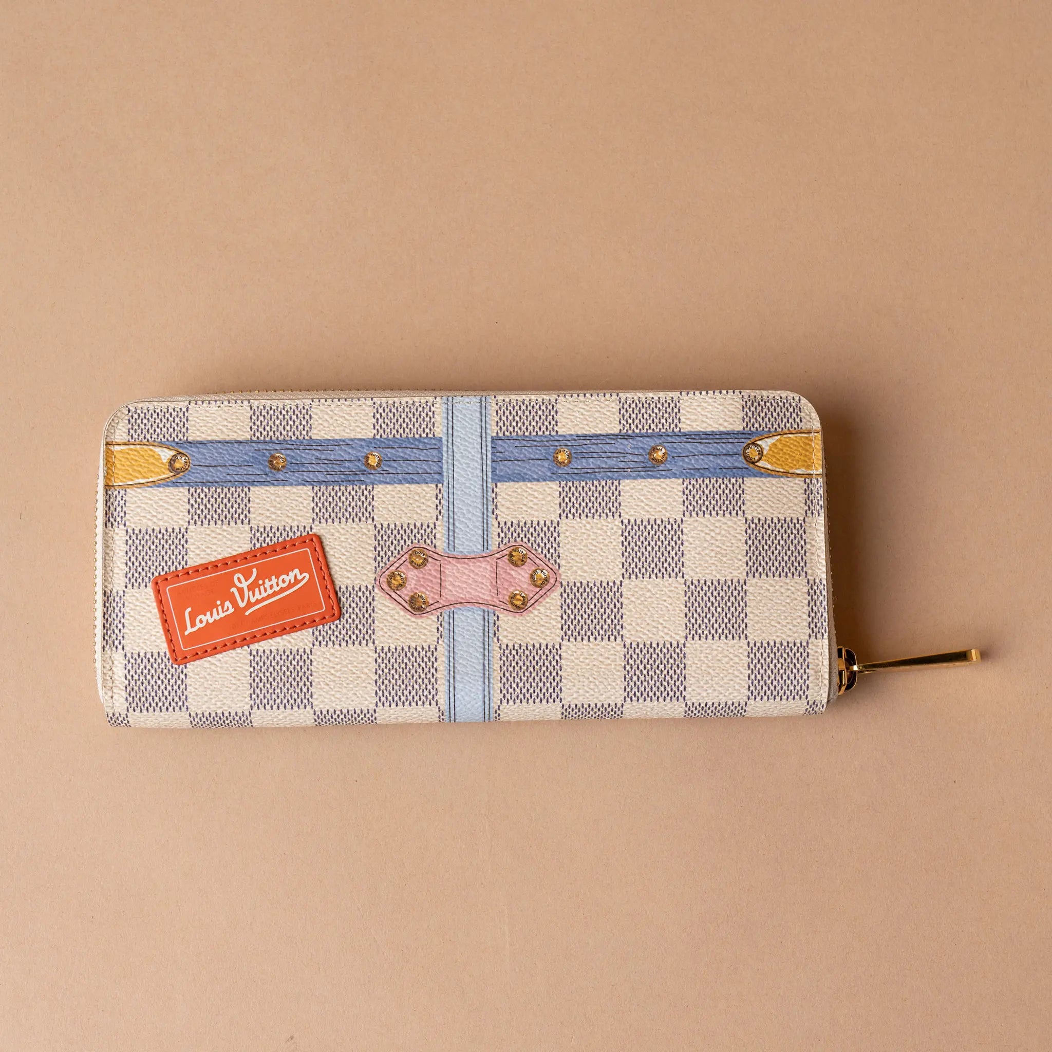 Louis Vuitton Damier Azur Summer Trunks Zippy Long Wallet — Interior Detail