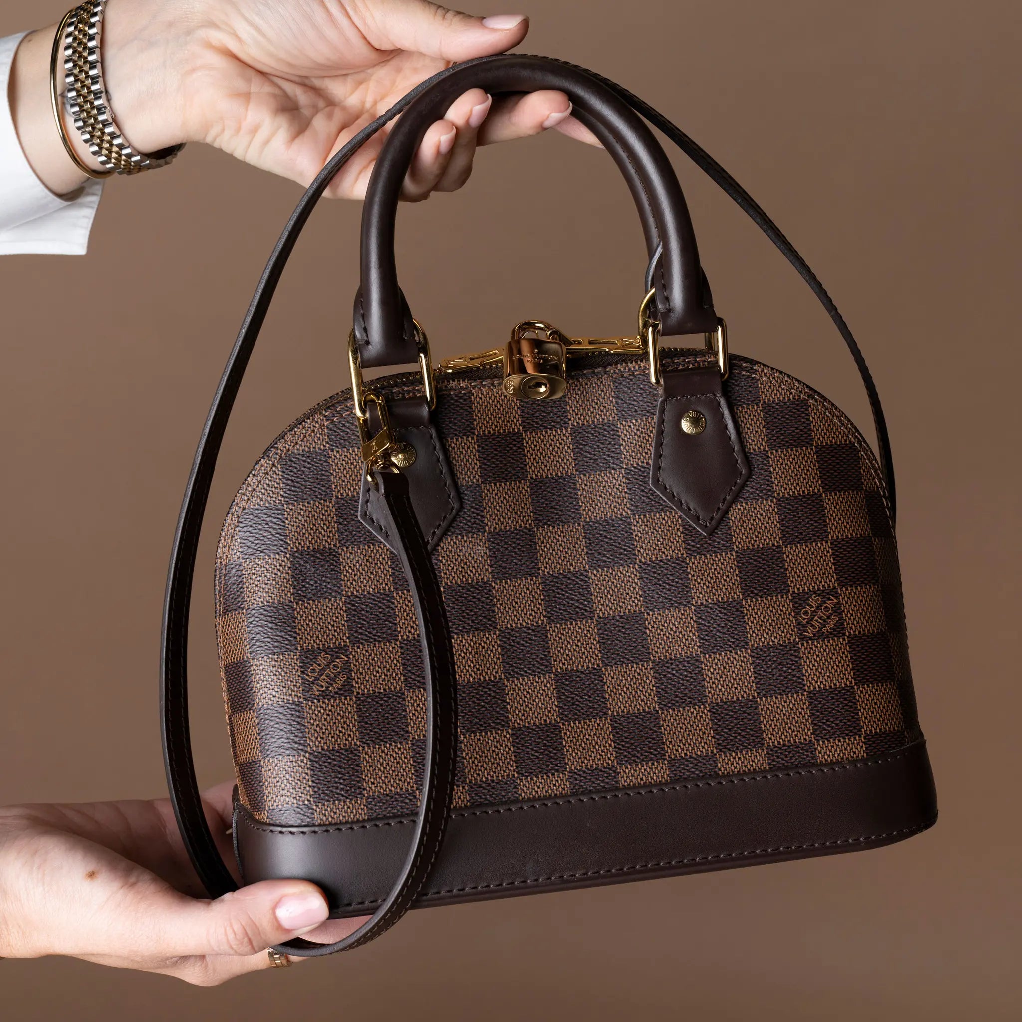 Louis Vuitton Damier Ebene Alma BB — Back View