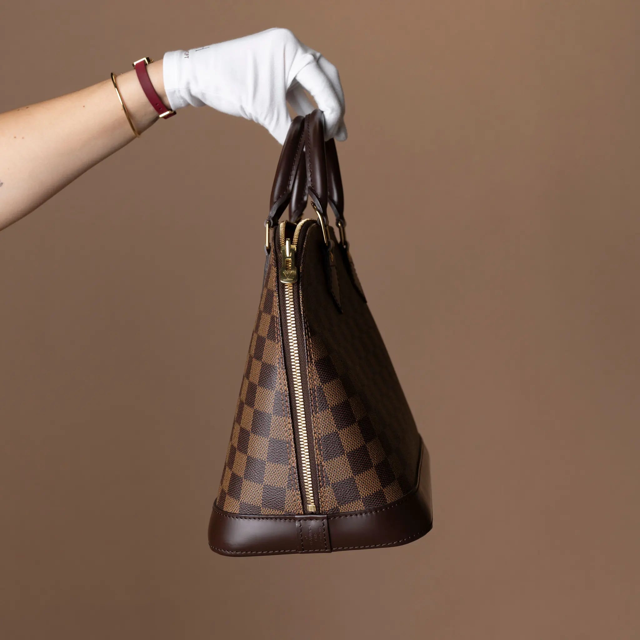 Louis Vuitton Damier Ebene Alma MM — Back View