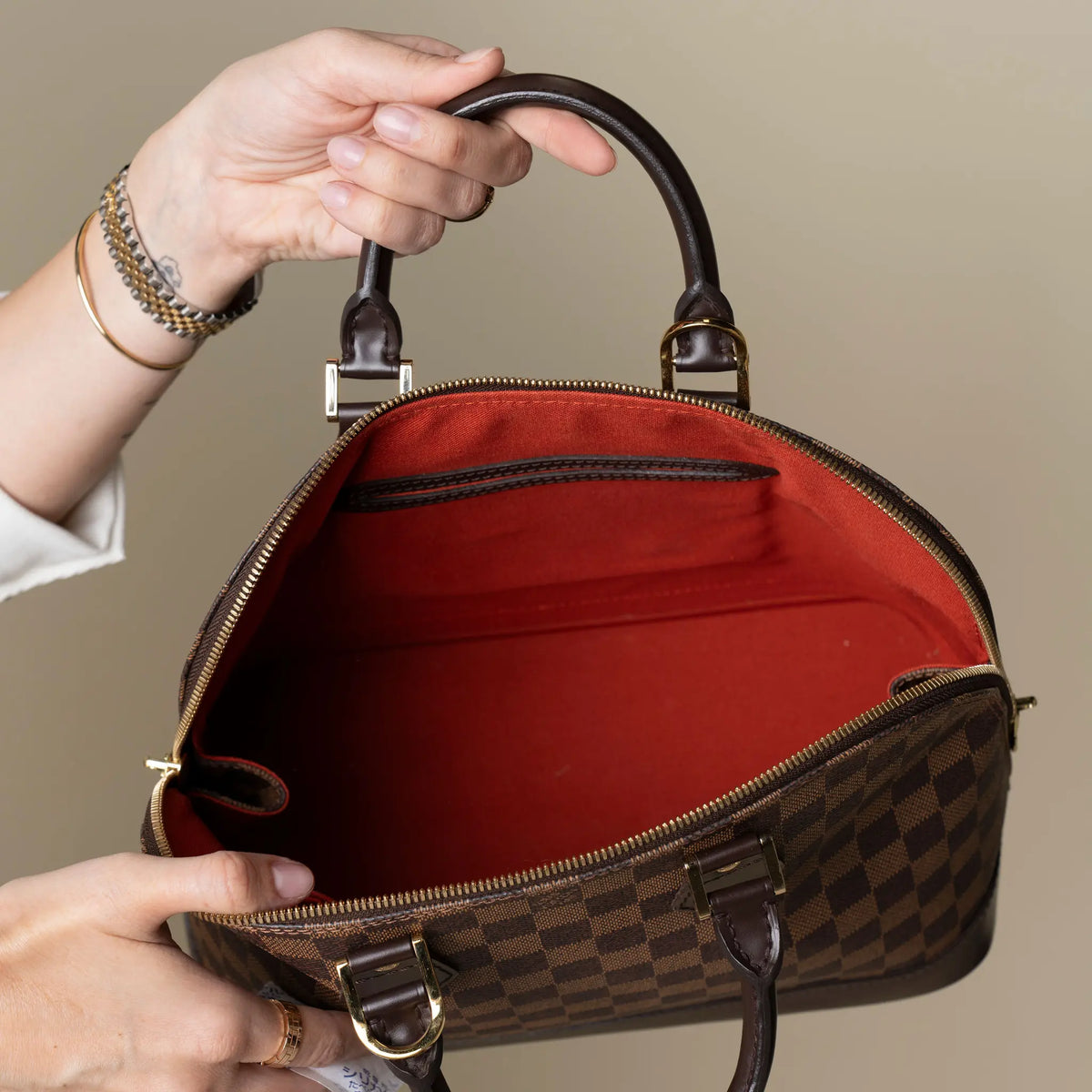 Louis Vuitton Damier Ebene Alma PM — Back View