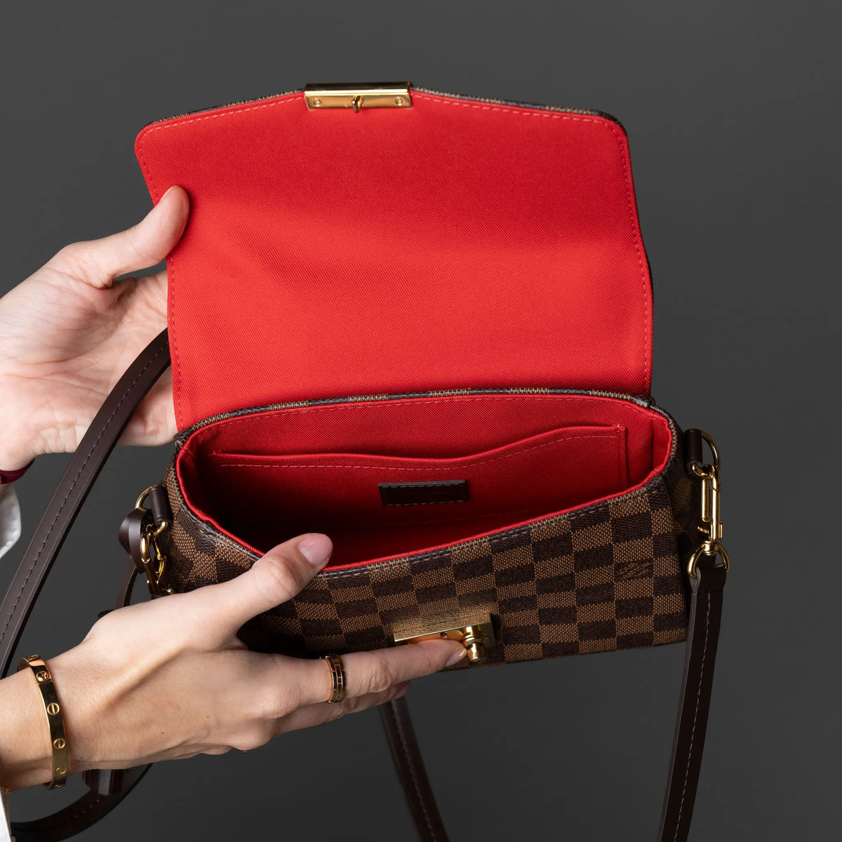 Louis Vuitton Damier Ebene Croisette — Side Profile