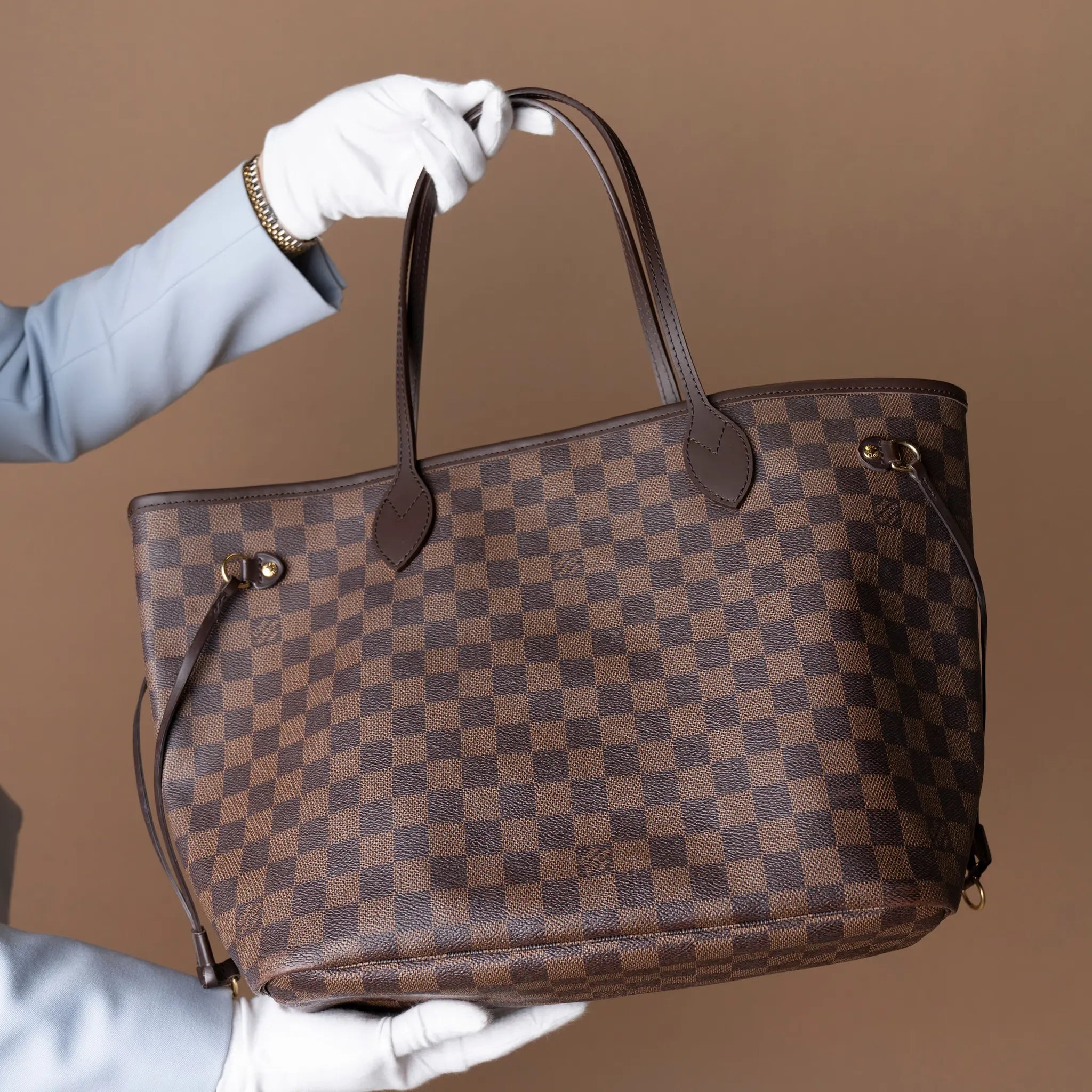 Louis Vuitton Damier Ebene Neverfull MM — Front View