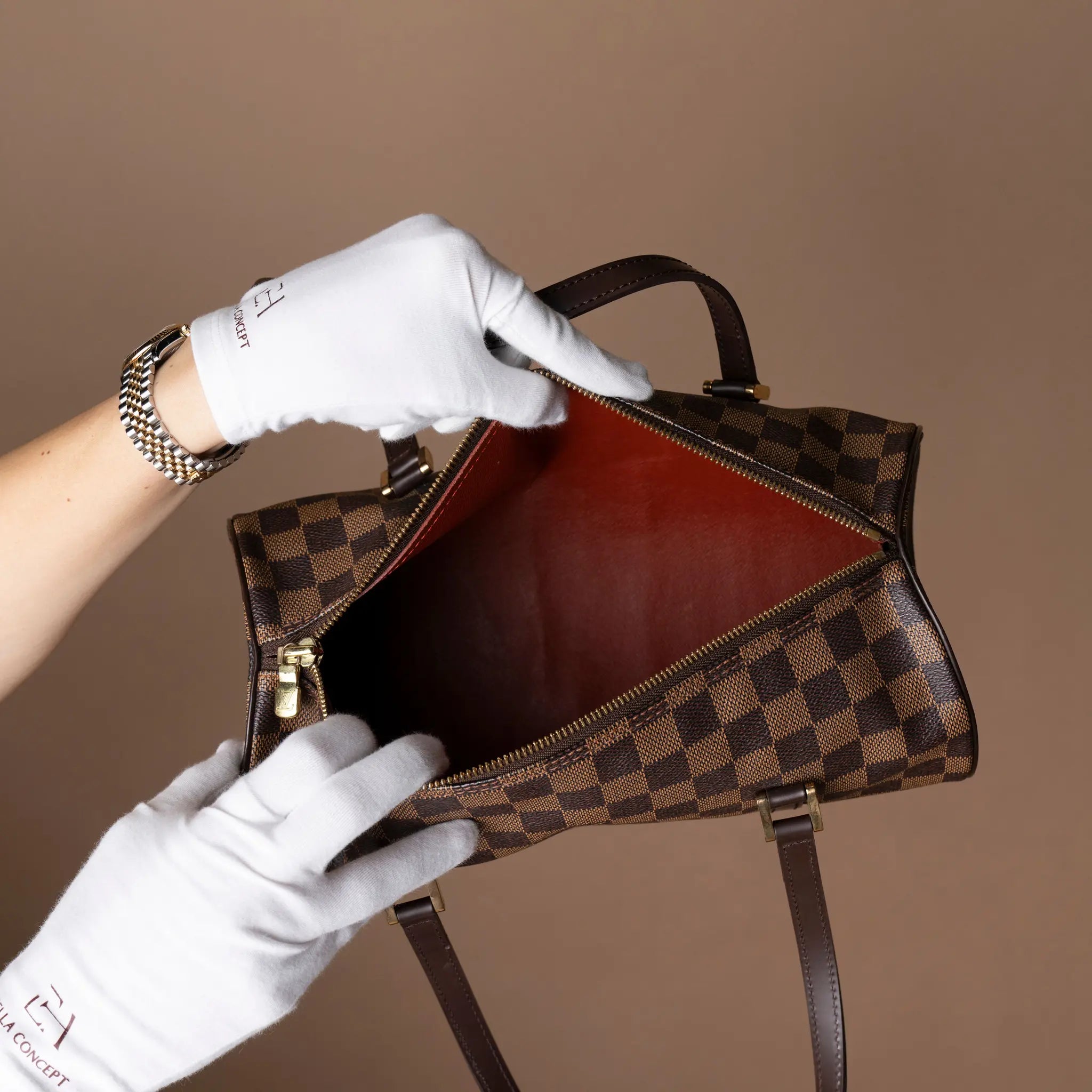 Louis Vuitton Damier Ebene Papillon 30 — Side Profile