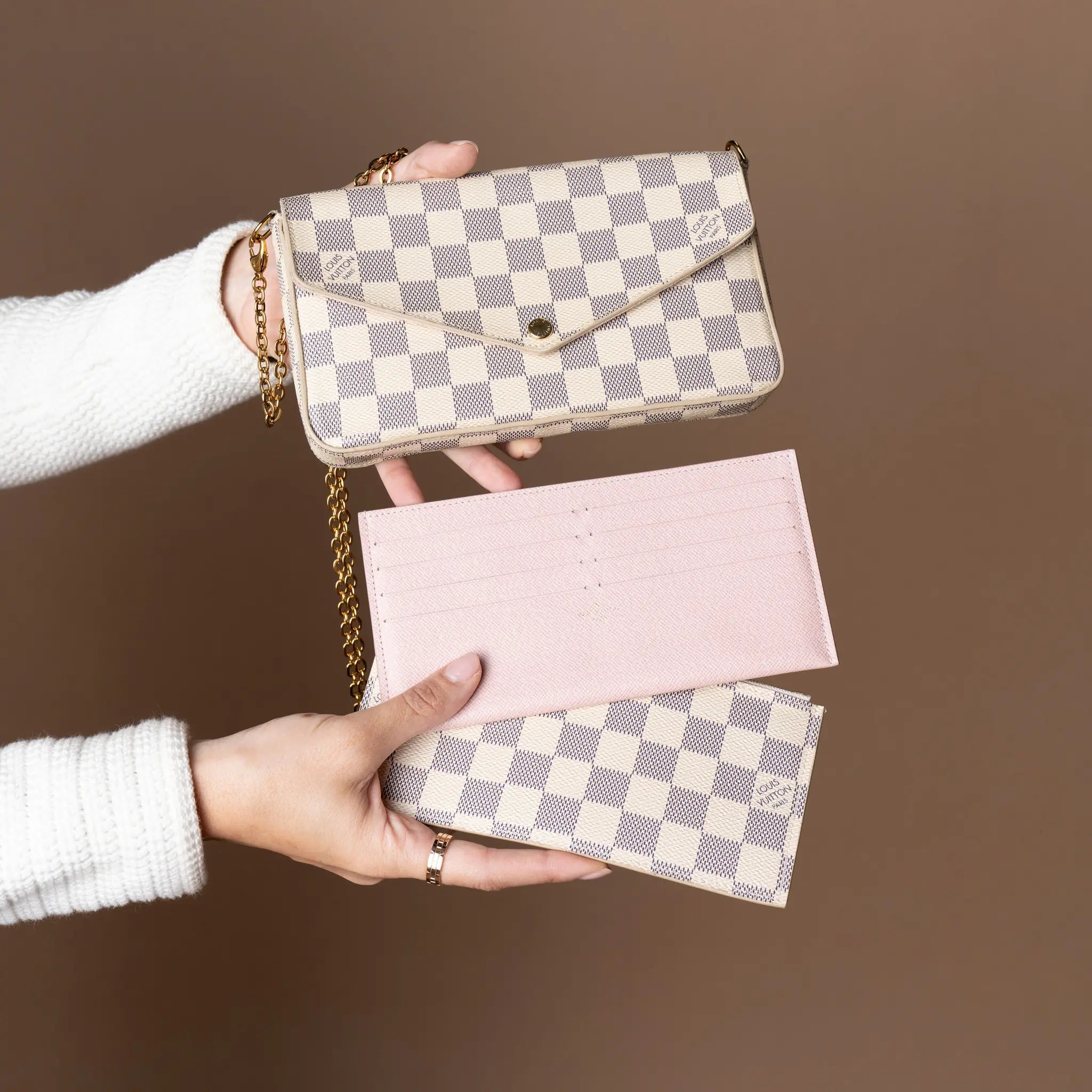 Louis Vuitton Felicie Damier Azur — Front View