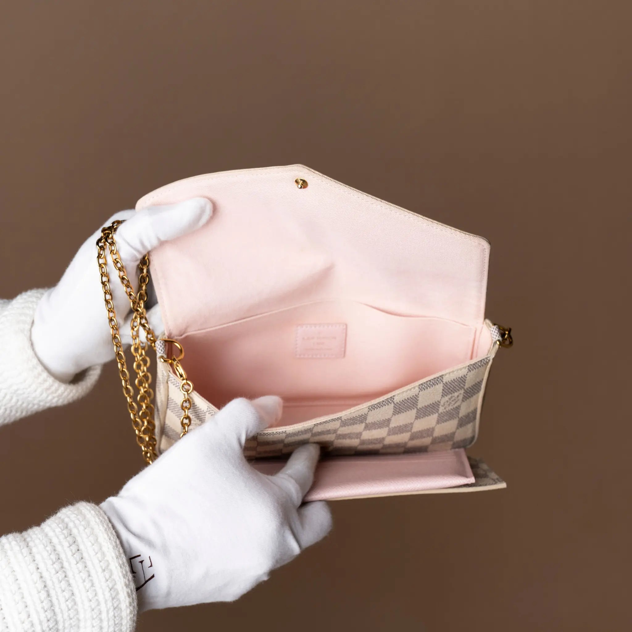 Louis Vuitton Felicie Damier Azur — Side Profile
