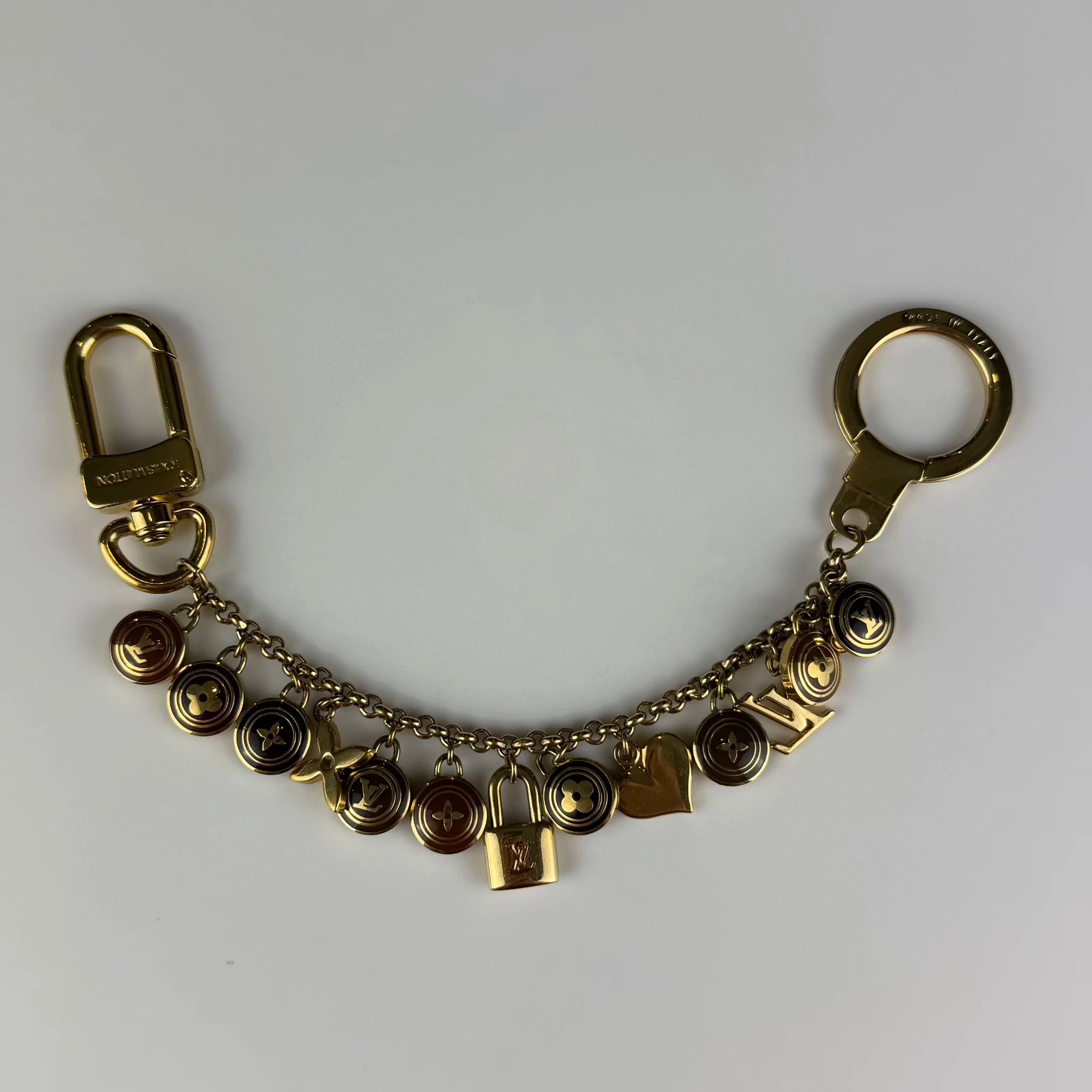 Louis Vuitton Gold Plated and Enamel Pastilles Key Chain and Bag Charm