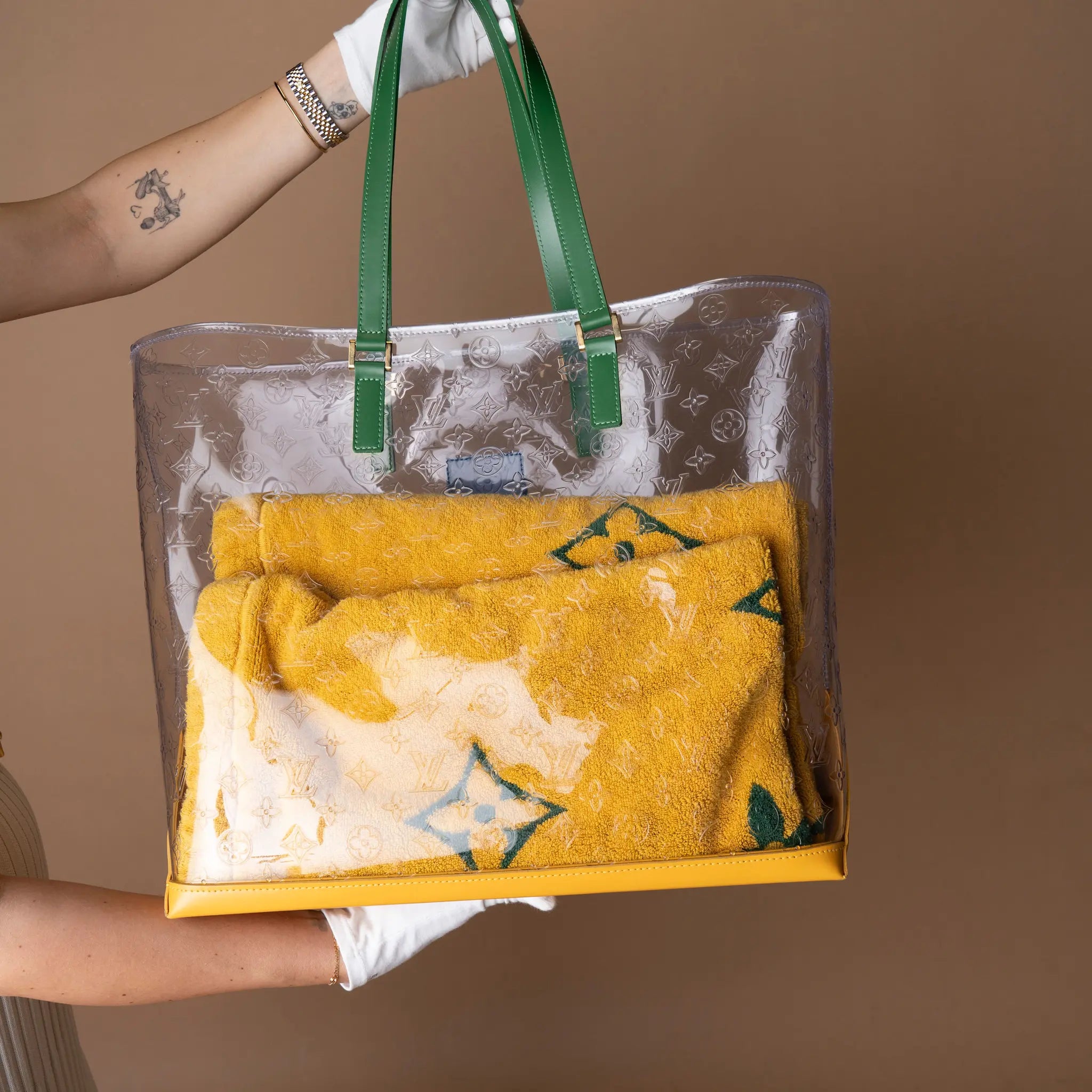 Louis Vuitton Limited Edition Brazil 500th Anniversary Monogram Vinyl Clear Cabas — Back View