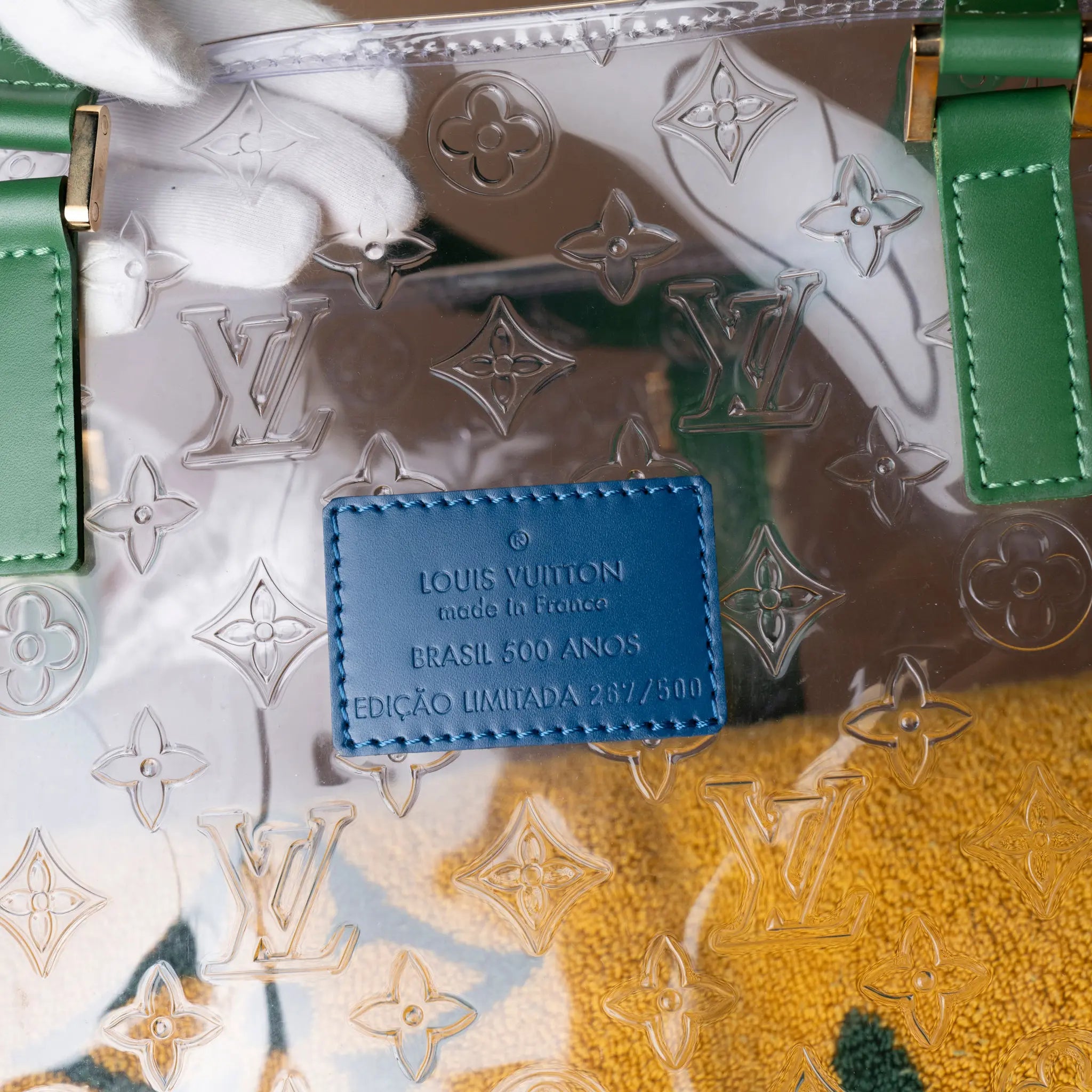 Louis Vuitton Limited Edition Brazil 500th Anniversary Monogram Vinyl Clear Cabas — Detail View