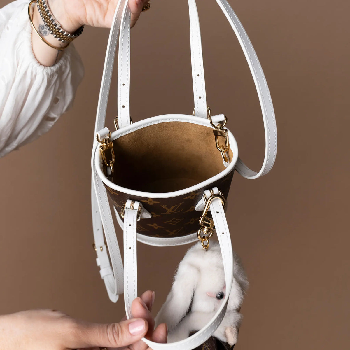 Louis Vuitton LV Match Monogram Nano Bucket — Back View