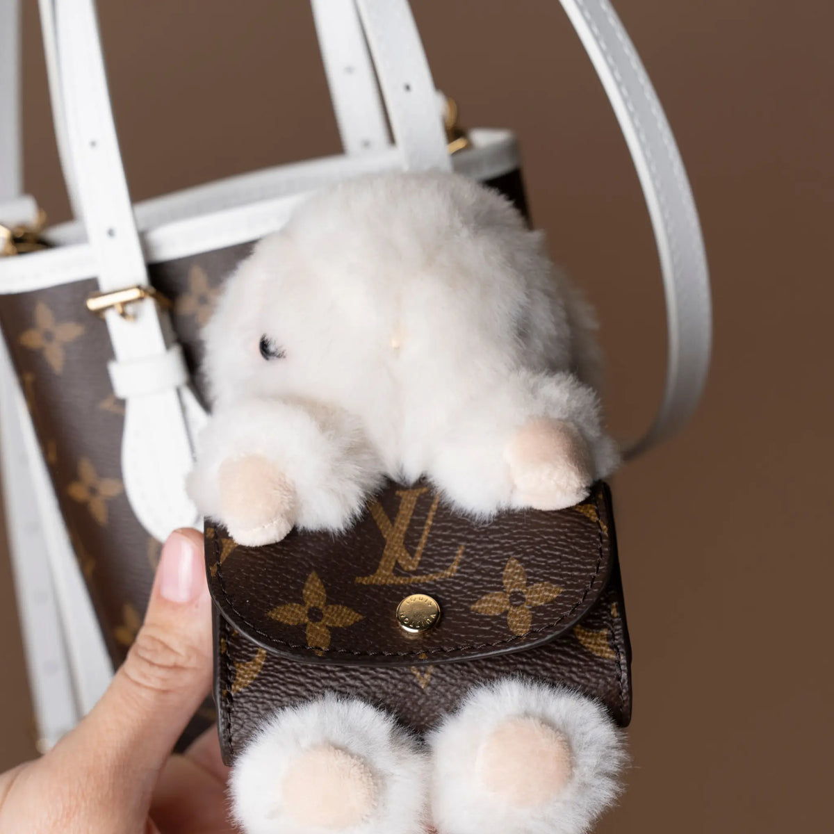 Louis Vuitton LV Match Monogram Nano Bucket — Interior Detail
