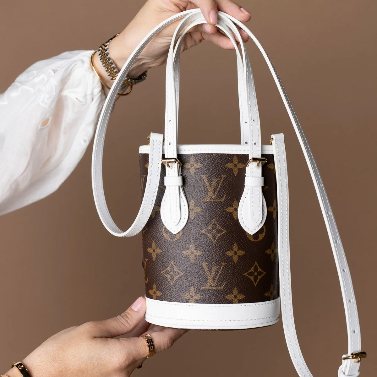 Louis Vuitton LV Match Monogram Nano Bucket — Close-up Detail