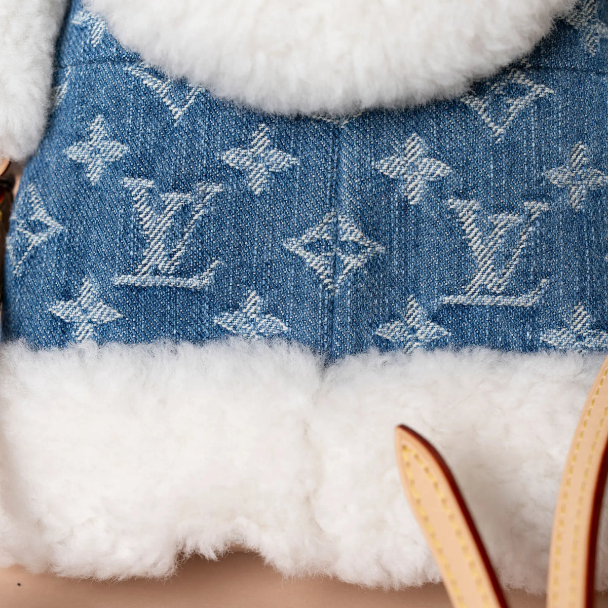 Louis Vuitton Monogram Denim Merino Shearling Vivienne Backpack — Front View