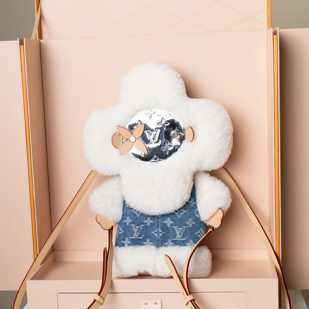 Louis Vuitton Monogram Denim Merino Shearling Vivienne Backpack — Side Profile