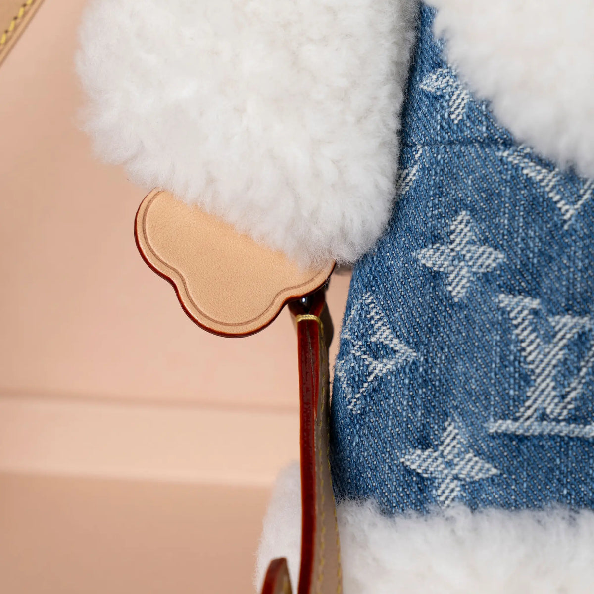 Louis Vuitton Monogram Denim Merino Shearling Vivienne Backpack — Interior Detail