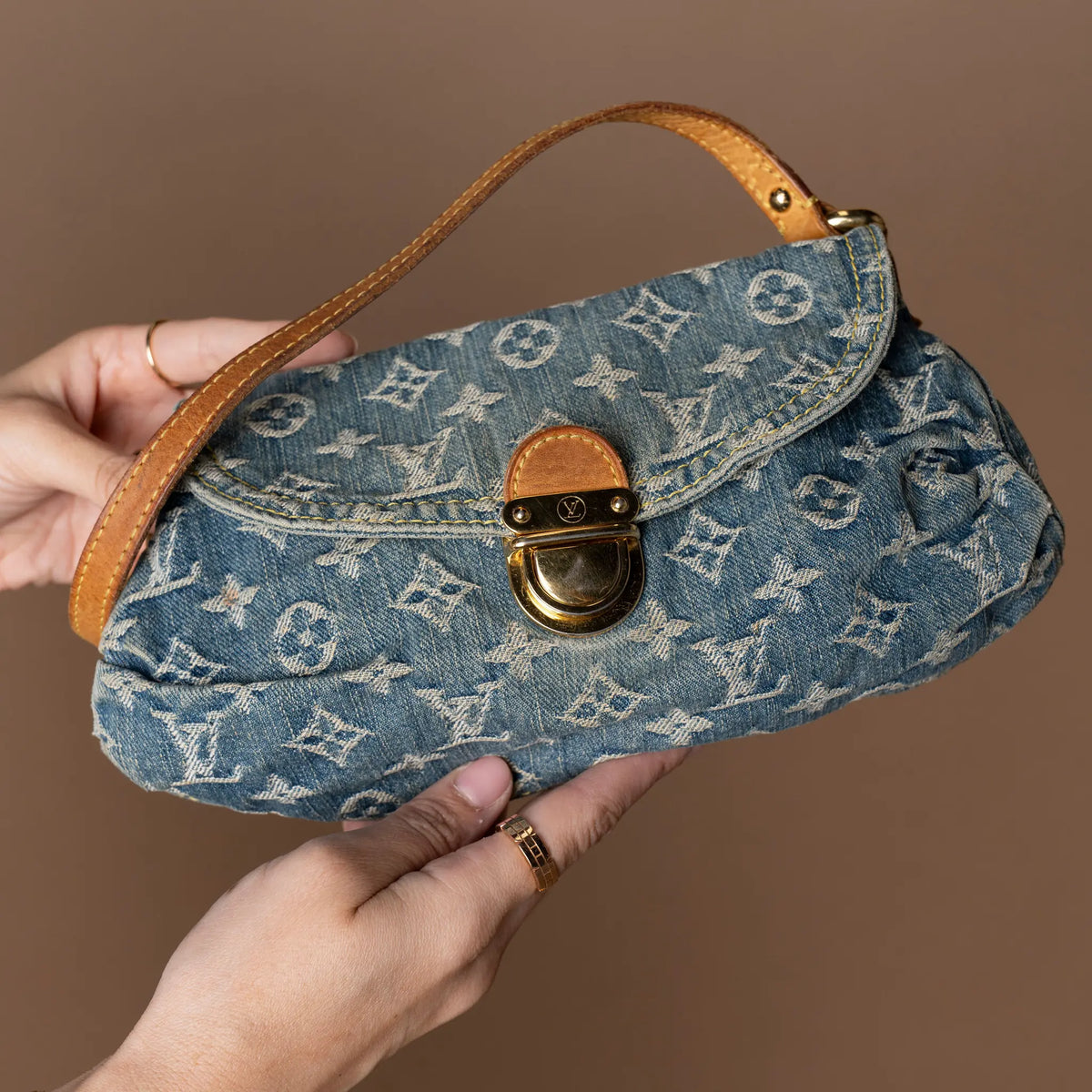 Louis Vuitton Monogram Denim Mini Pleaty — Interior Detail