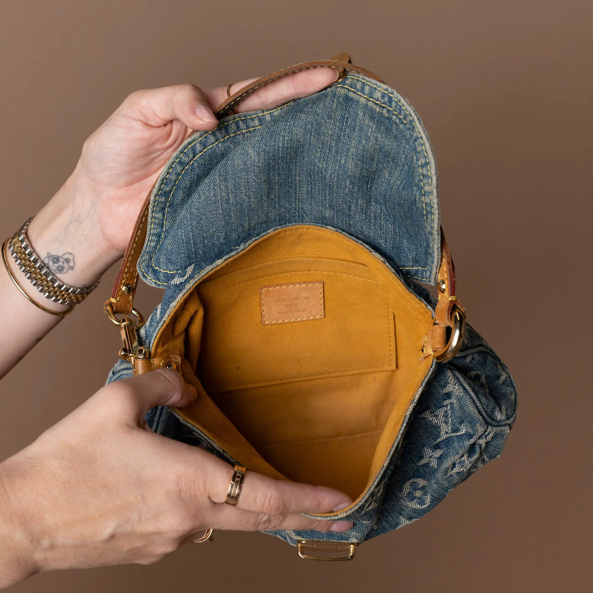 Louis Vuitton Monogram Denim Mini Pleaty — Detail View