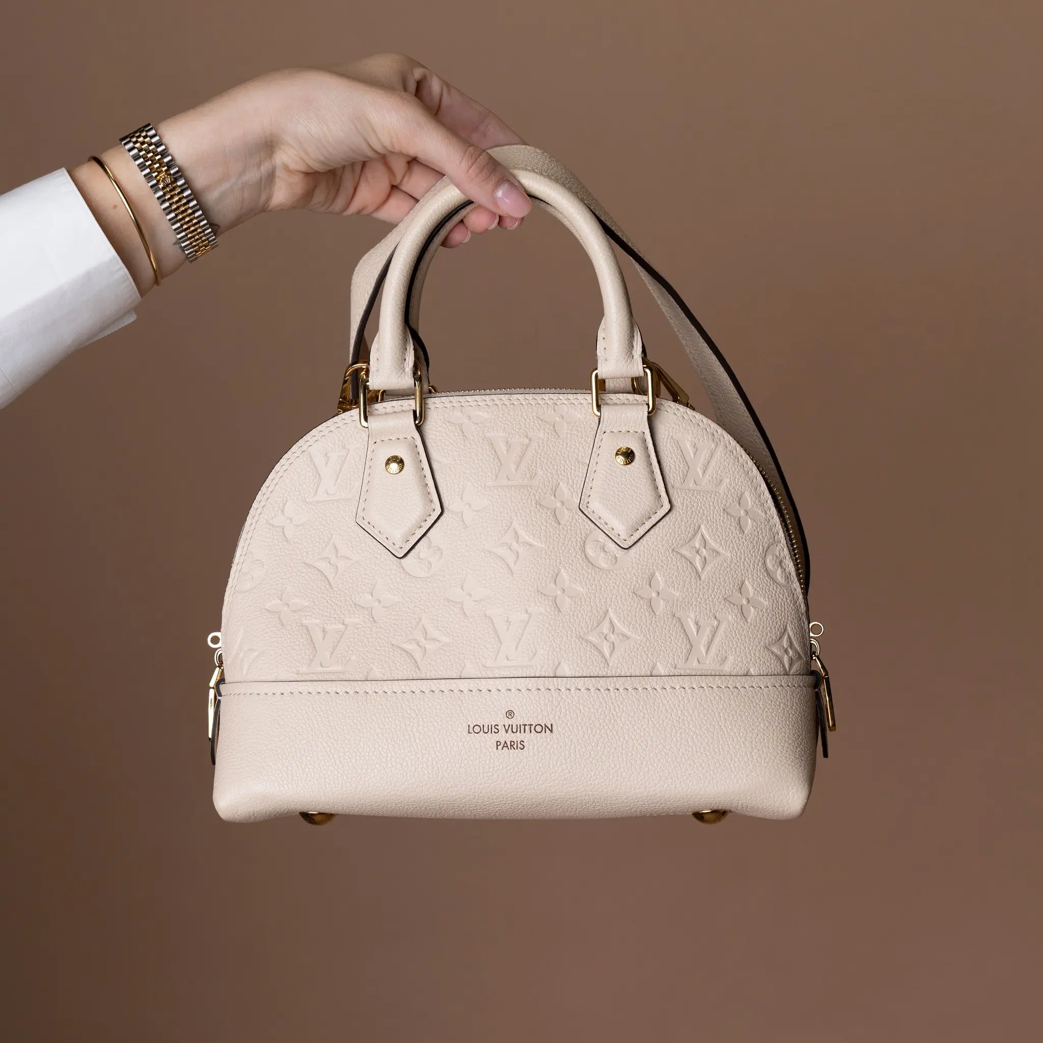 Louis Vuitton Monogram Empreinte Neo Alma BB — Close-up Detail