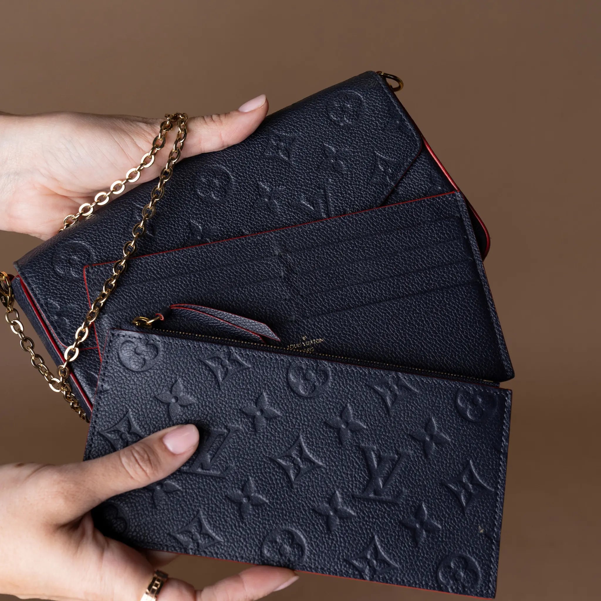 Louis Vuitton Monogram Empreinte Pochette Felicie — Side Profile