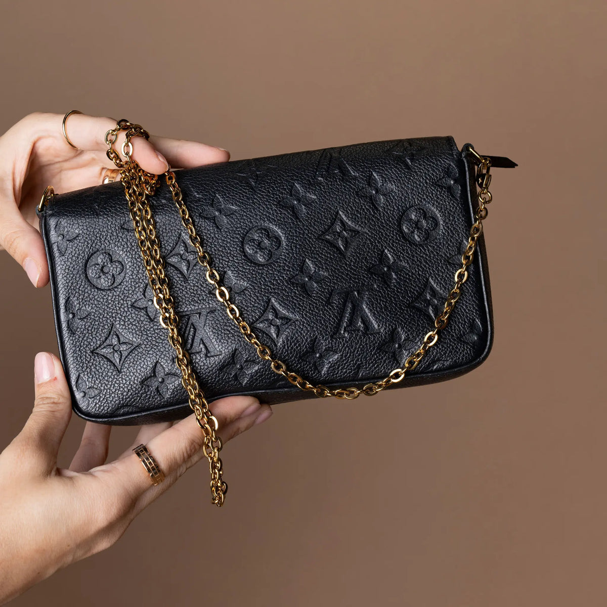 Louis Vuitton Monogram Empreinte Pochette Felicie — Side Profile