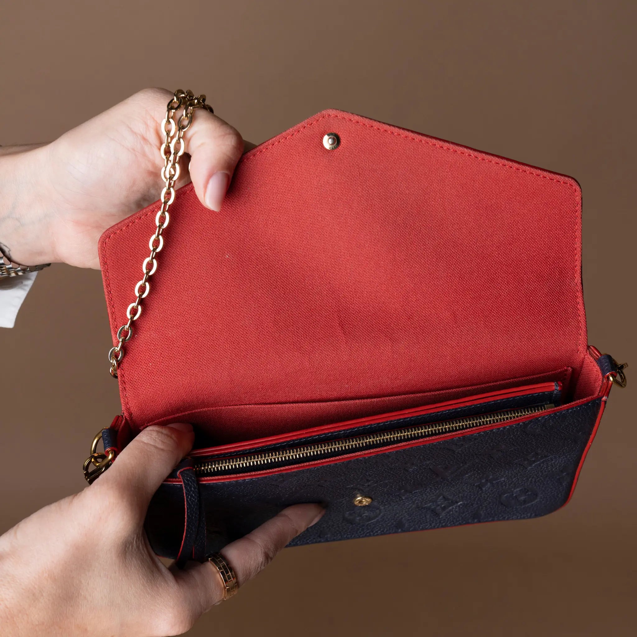 Louis Vuitton Monogram Empreinte Pochette Felicie — Interior Detail