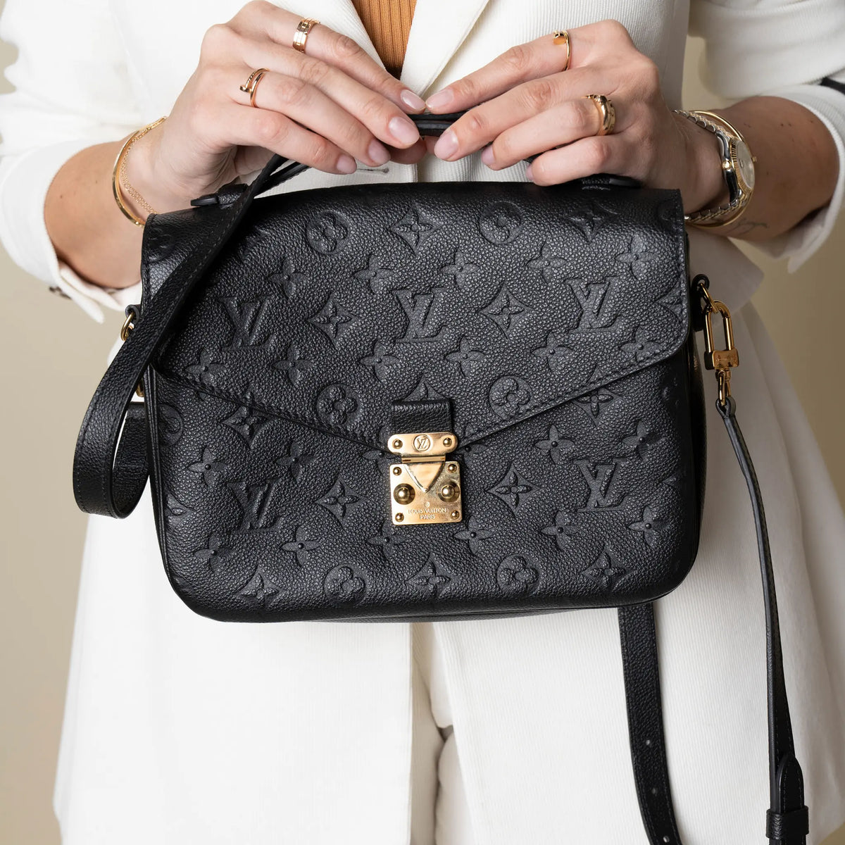 Louis Vuitton Monogram Empreinte Pochette Metis — Interior Detail