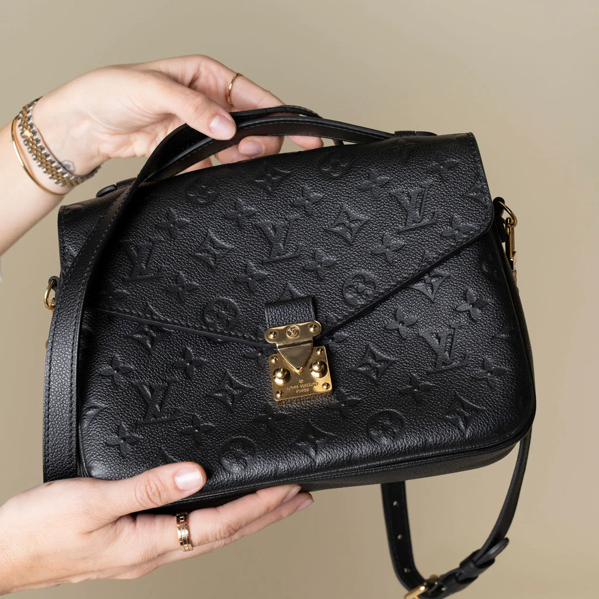 Louis Vuitton Monogram Empreinte Pochette Metis — Detail View