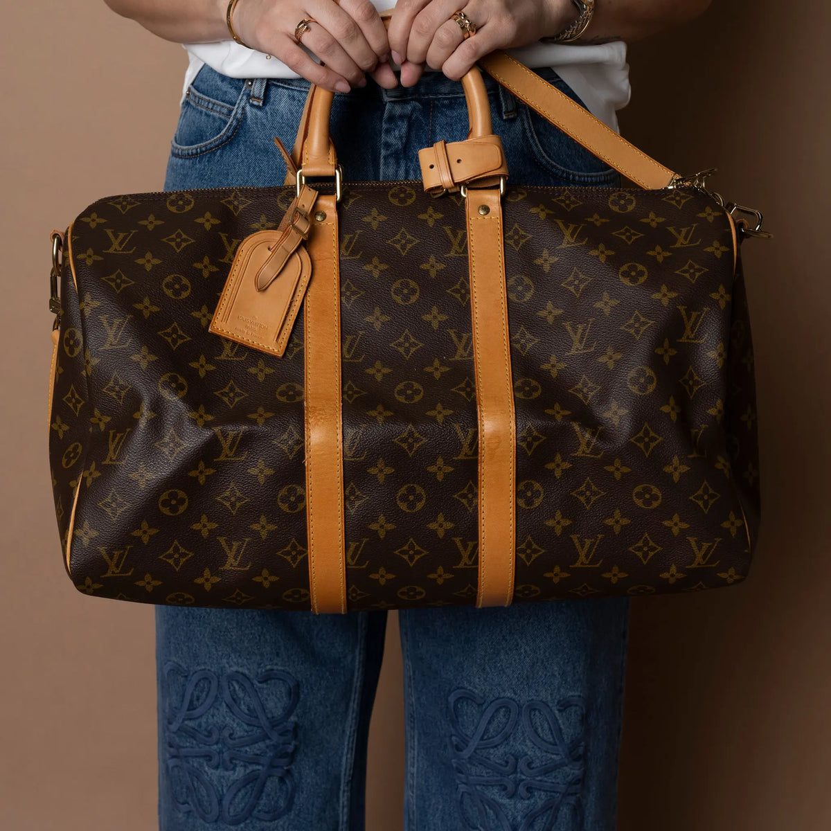 Louis Vuitton Monogram Keepall Bandouliere 45 — Close-up Detail