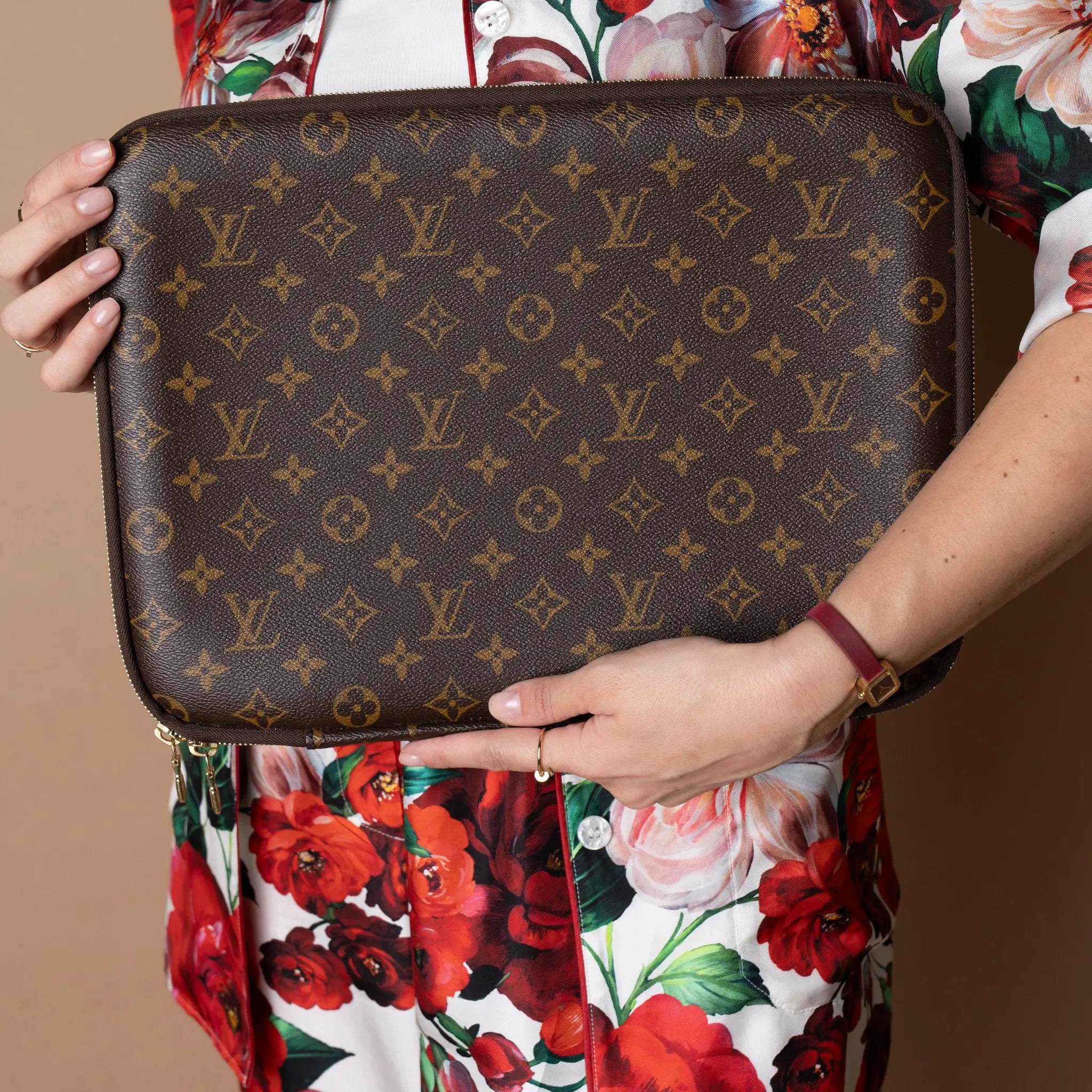 Louis Vuitton Monogram Laptop Sleeve 13 — Front View