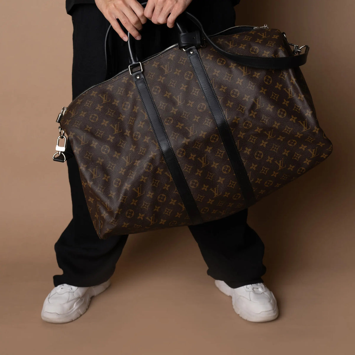 Louis Vuitton Monogram Macassar Keepall Bandouliere 55